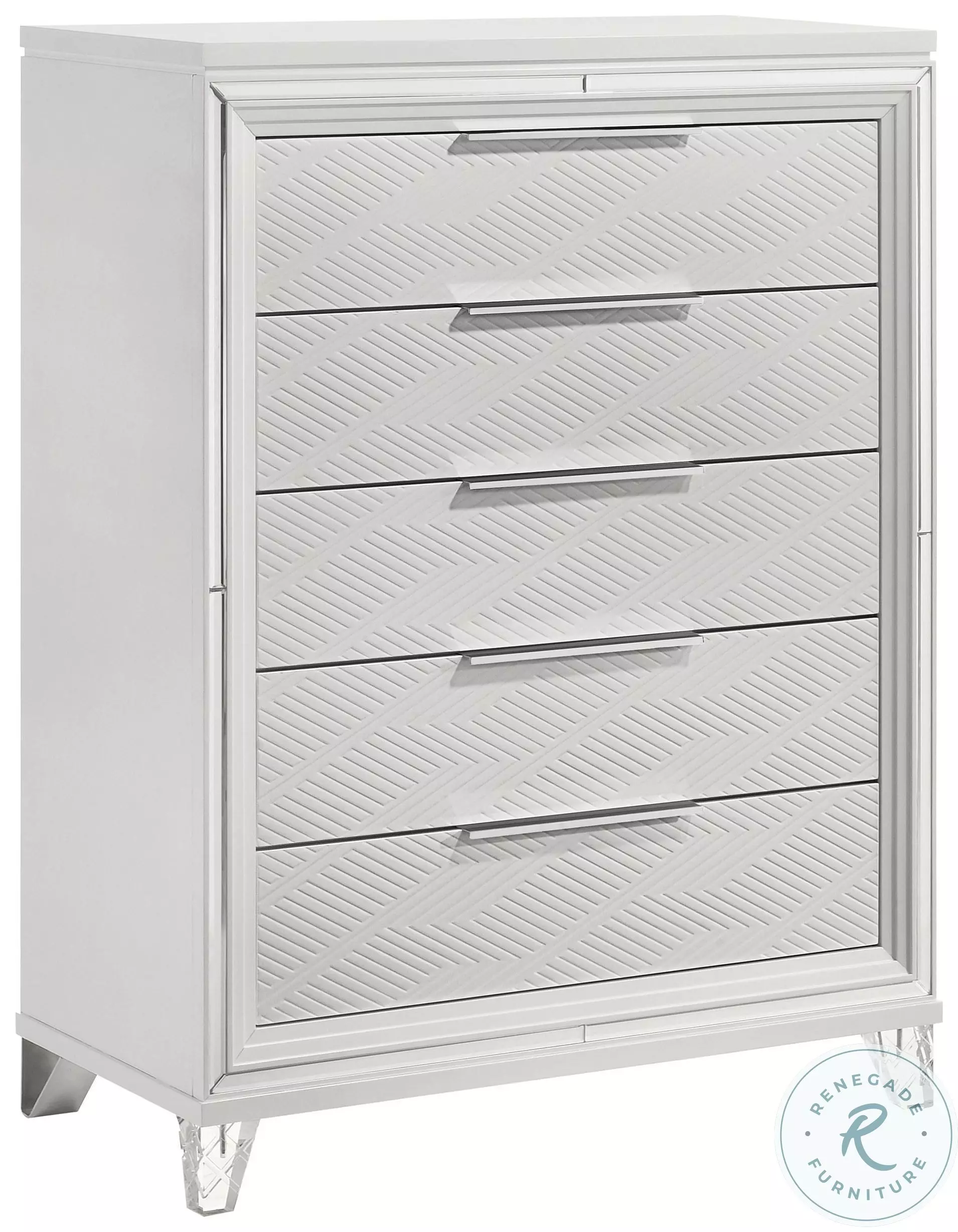 Marmore 5-drawer Bedroom Chest of Drawers White