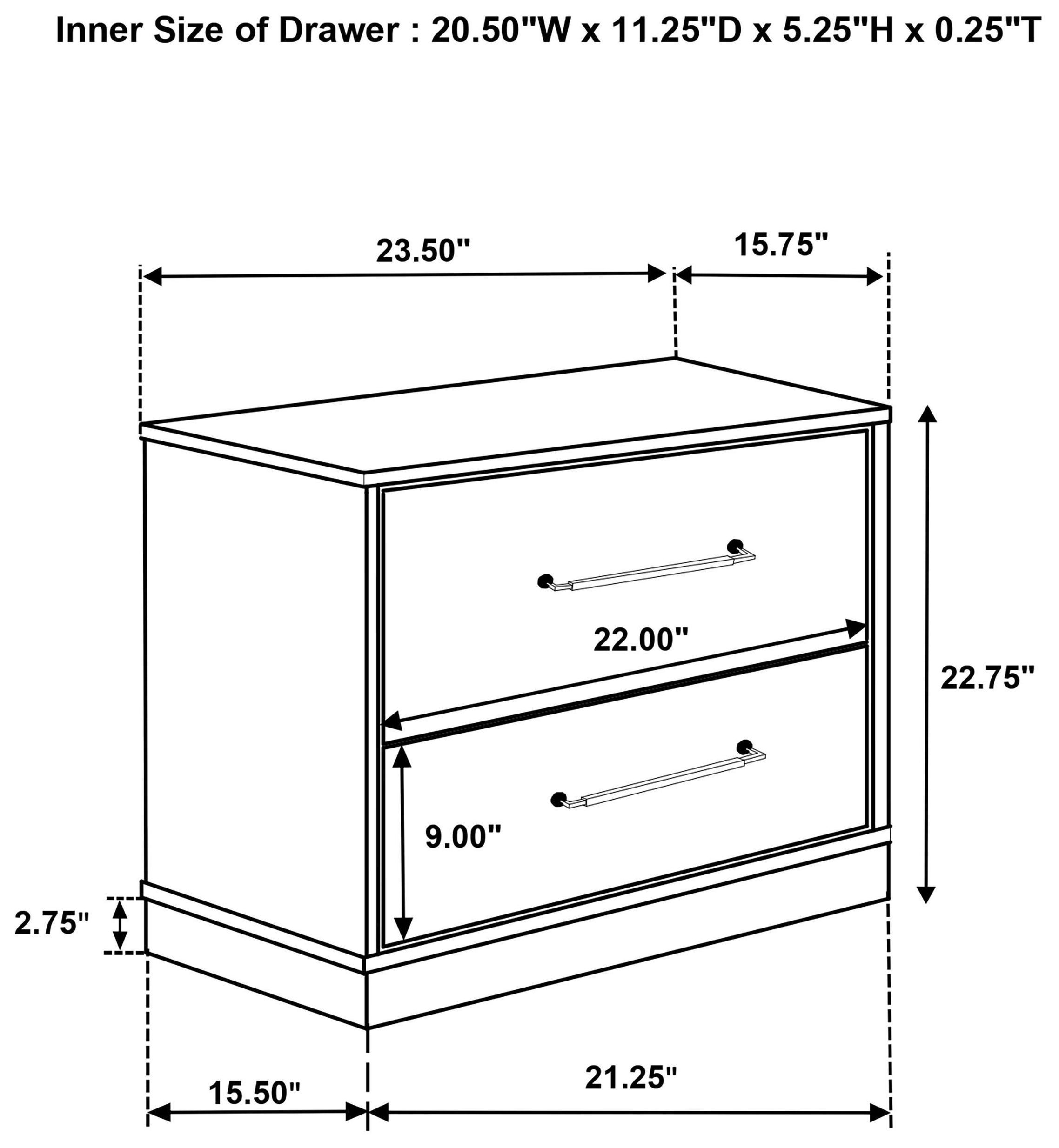 Fenwick Gray Oak And Almond 2 Drawer Nightstand