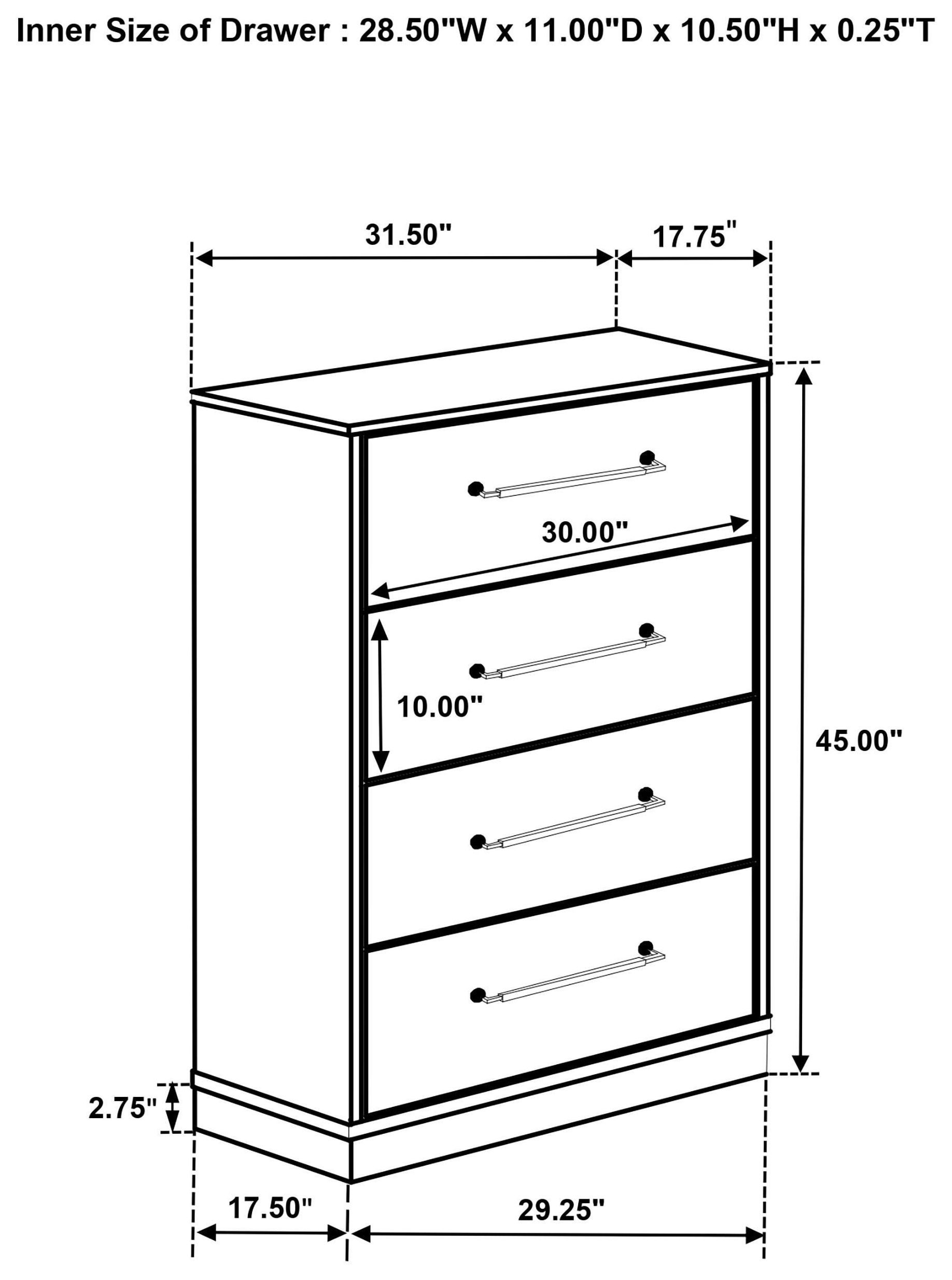 Fenwick Gray Oak And Almond 4 Drawer Chest