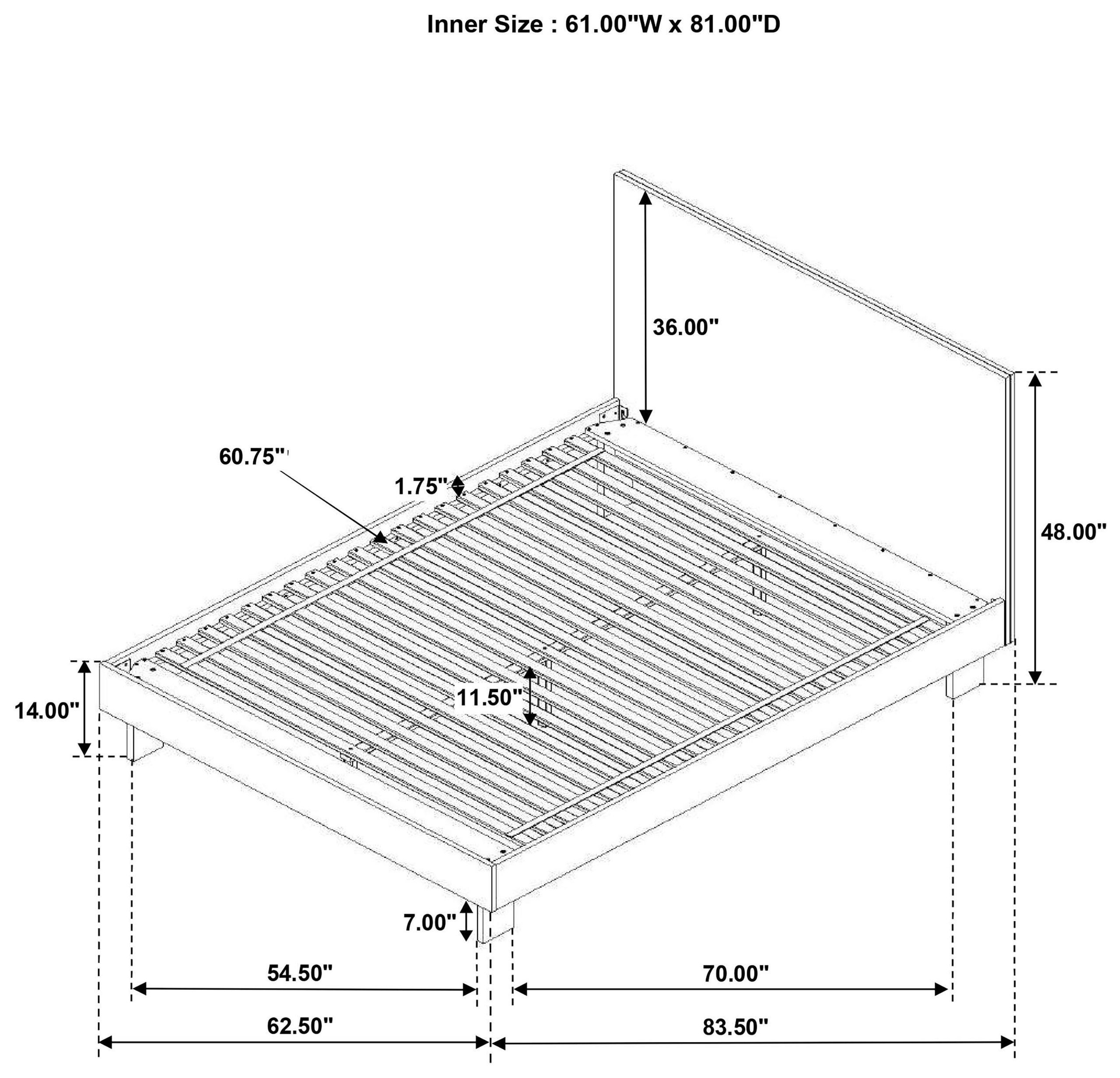 Glenwood Warm Brown Queen Platform Bed
