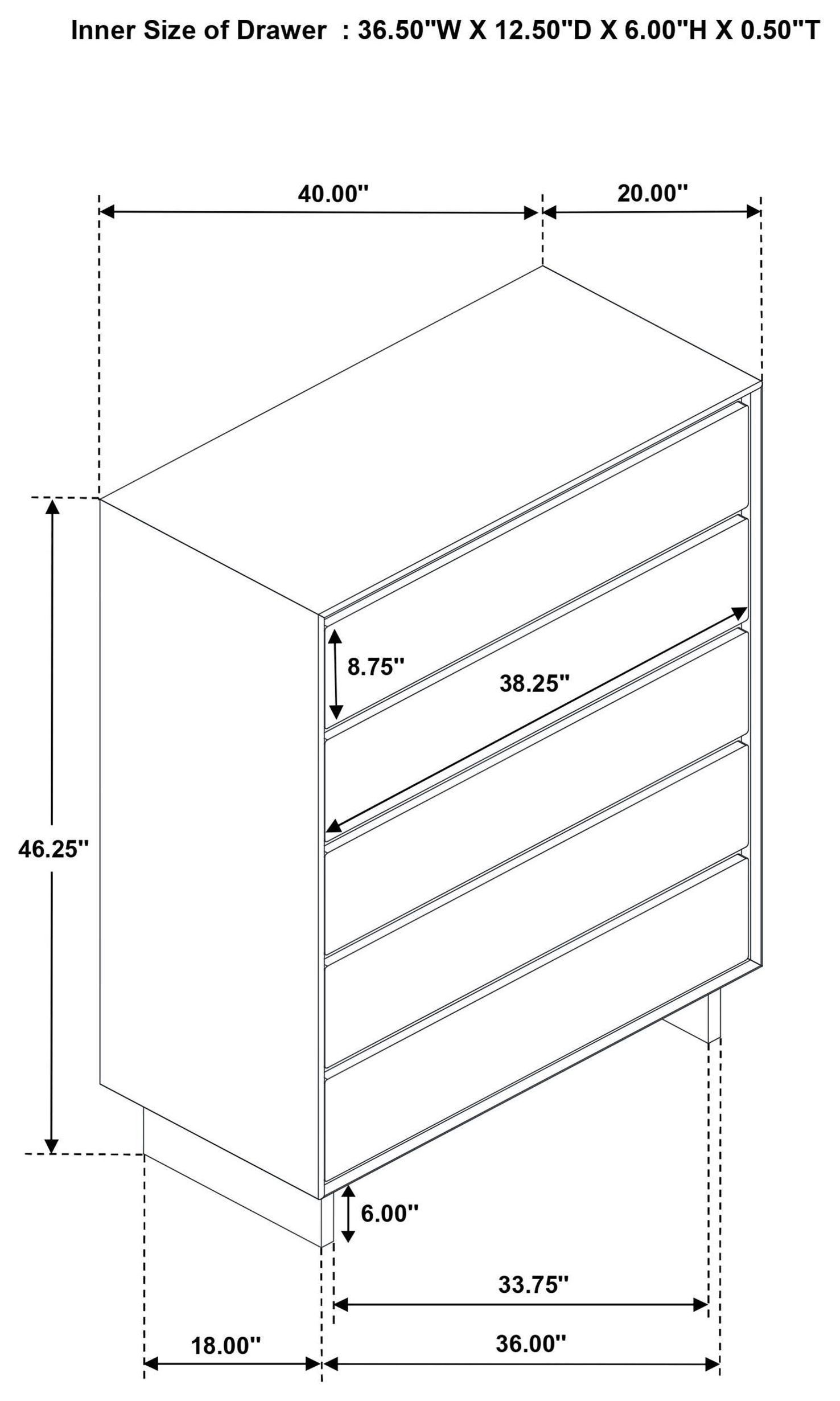 Glenwood Warm Brown 4 Drawer Chest
