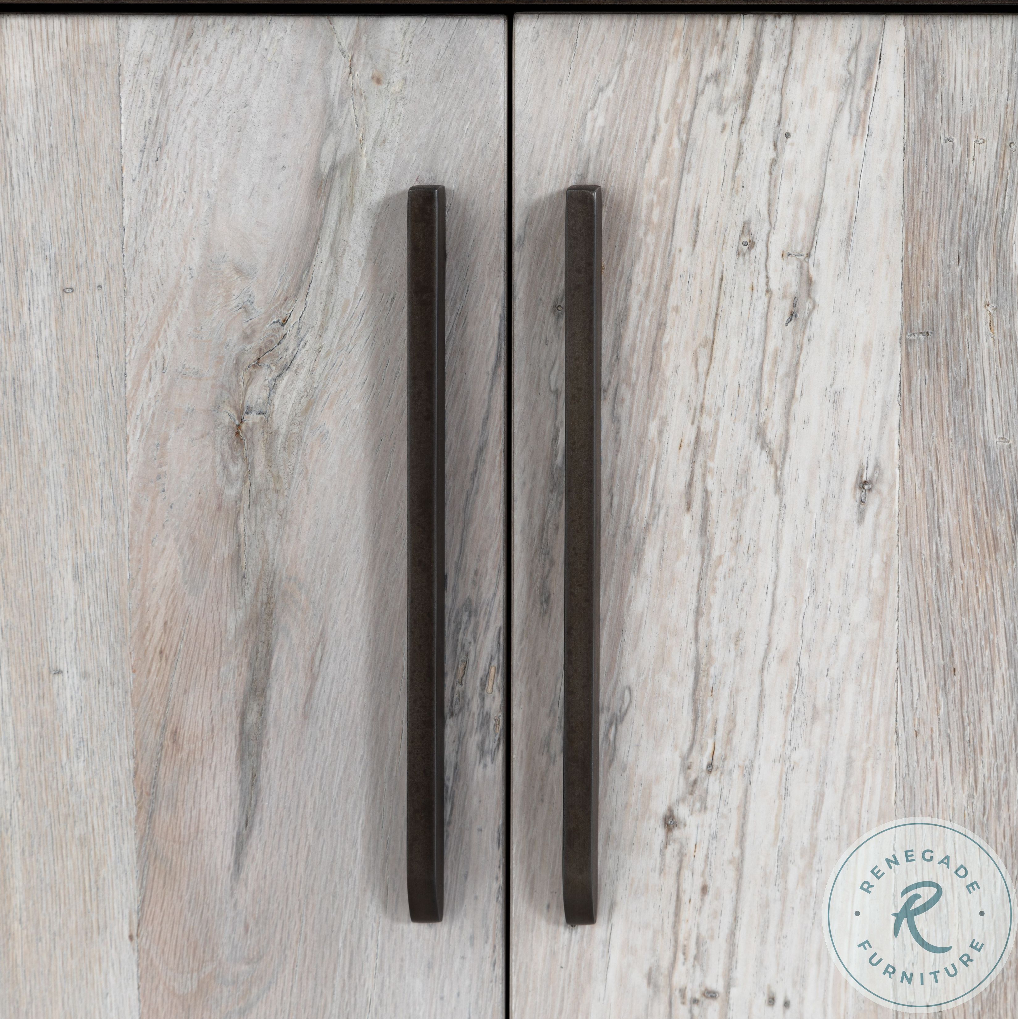 Loros Bleached Spalted Oak And Distressed Iron Sideboard from Four