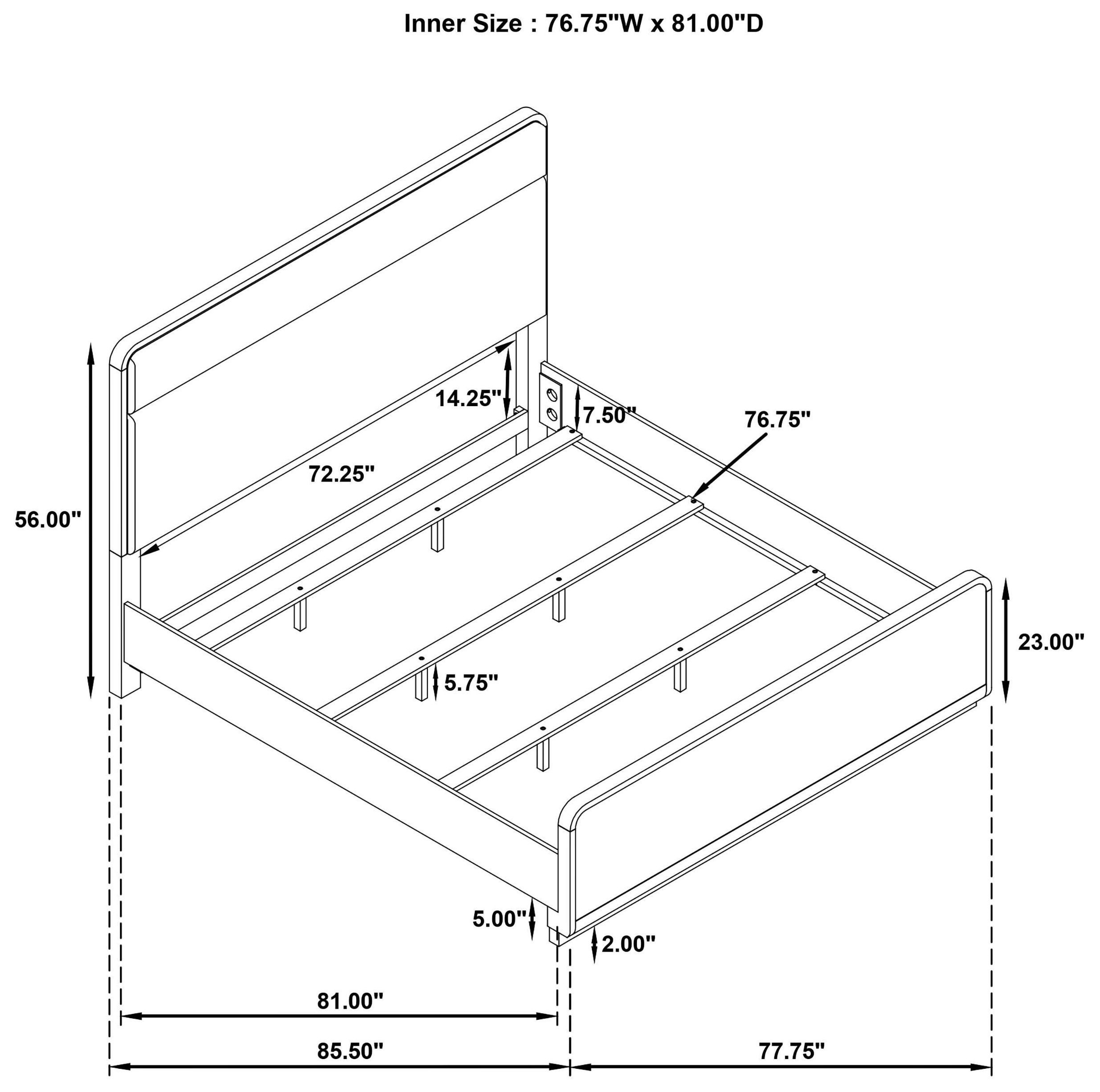 Ladera Light Elm King Upholstered Panel Bed