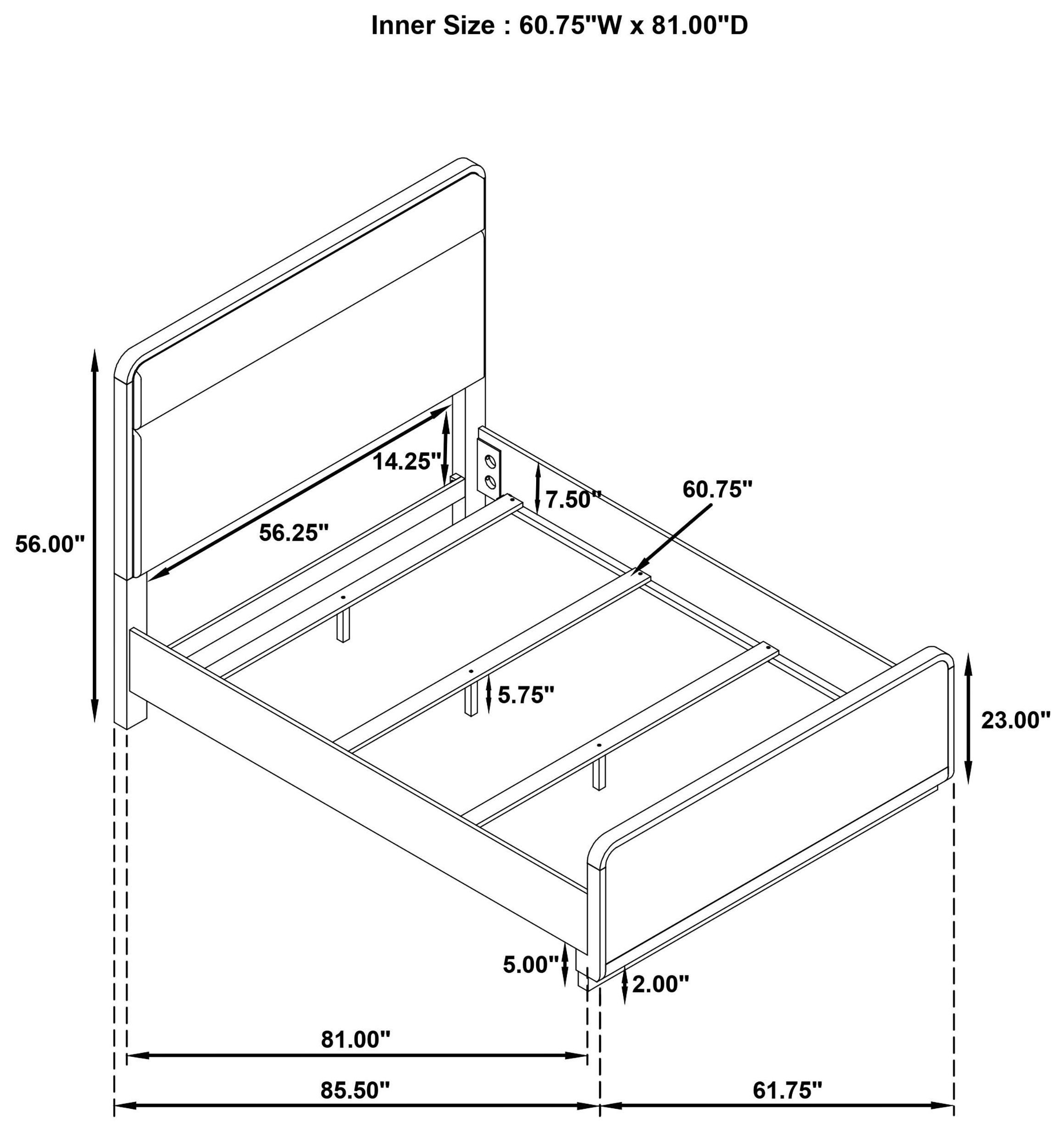 Ladera Light Elm Queen Upholstered Panel Bed