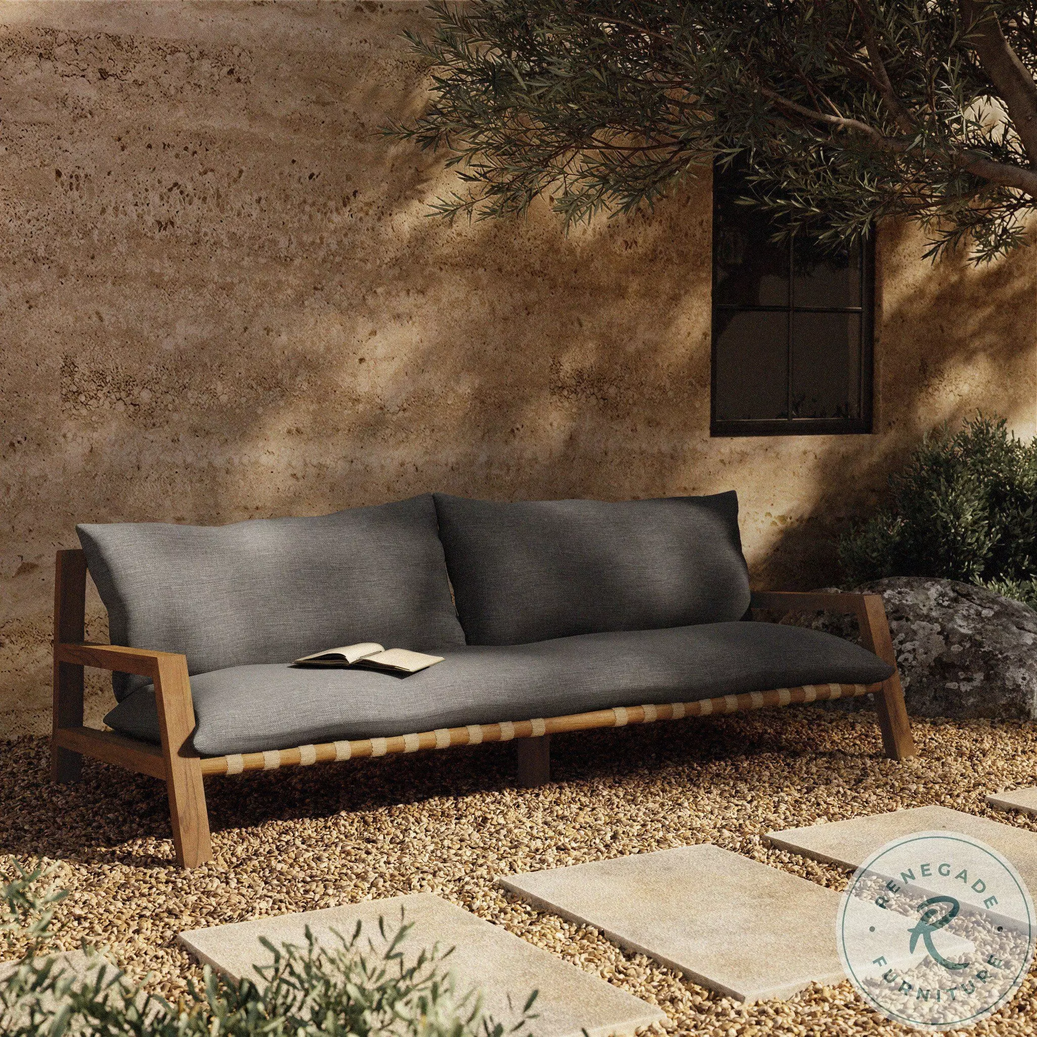 Four Hands Soren Outdoor Sofa, Charcoal / 95