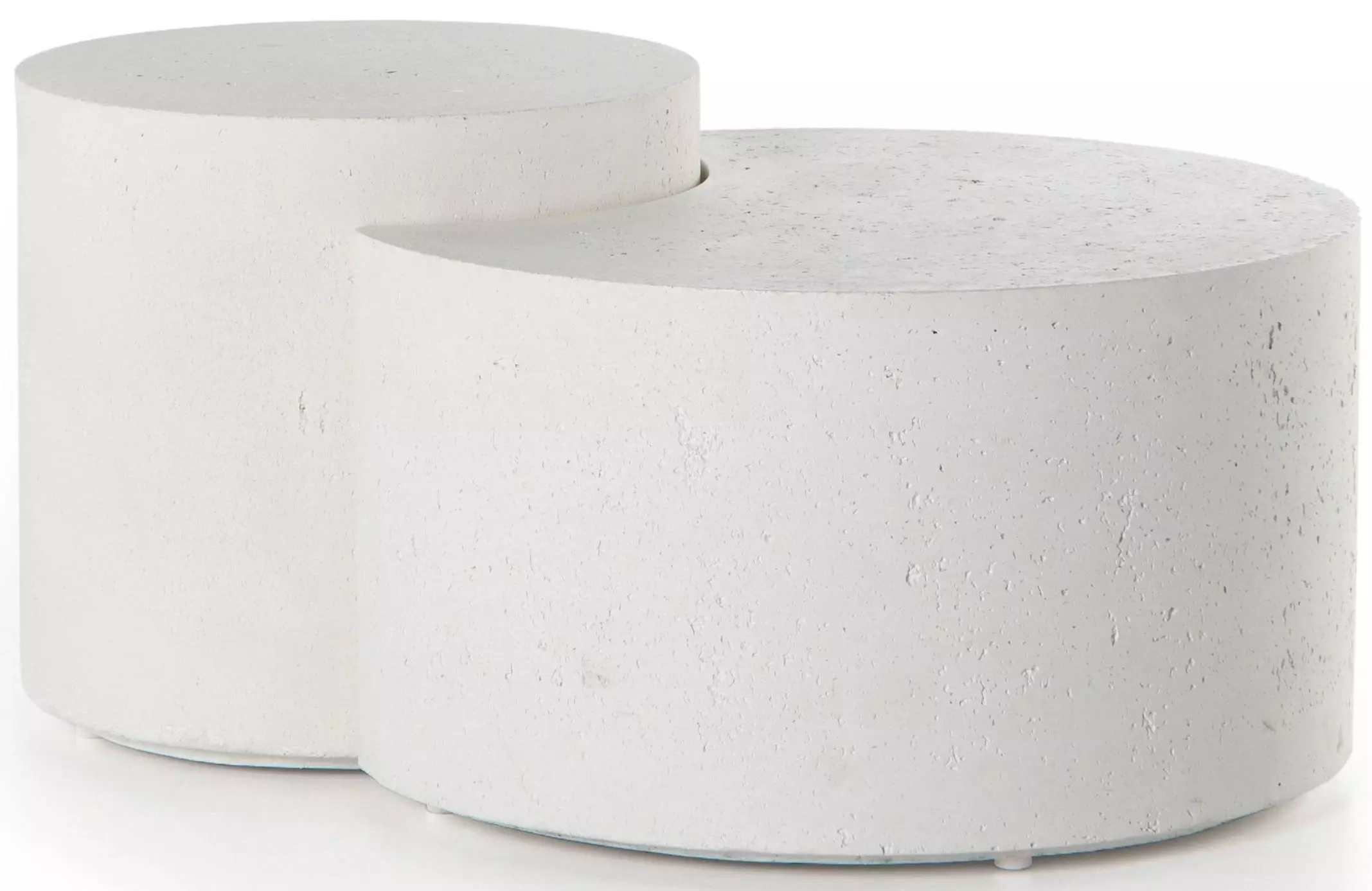 Messiah Nesting Modern White Concrete Outdoor Nest Coffee Table - Set of 2