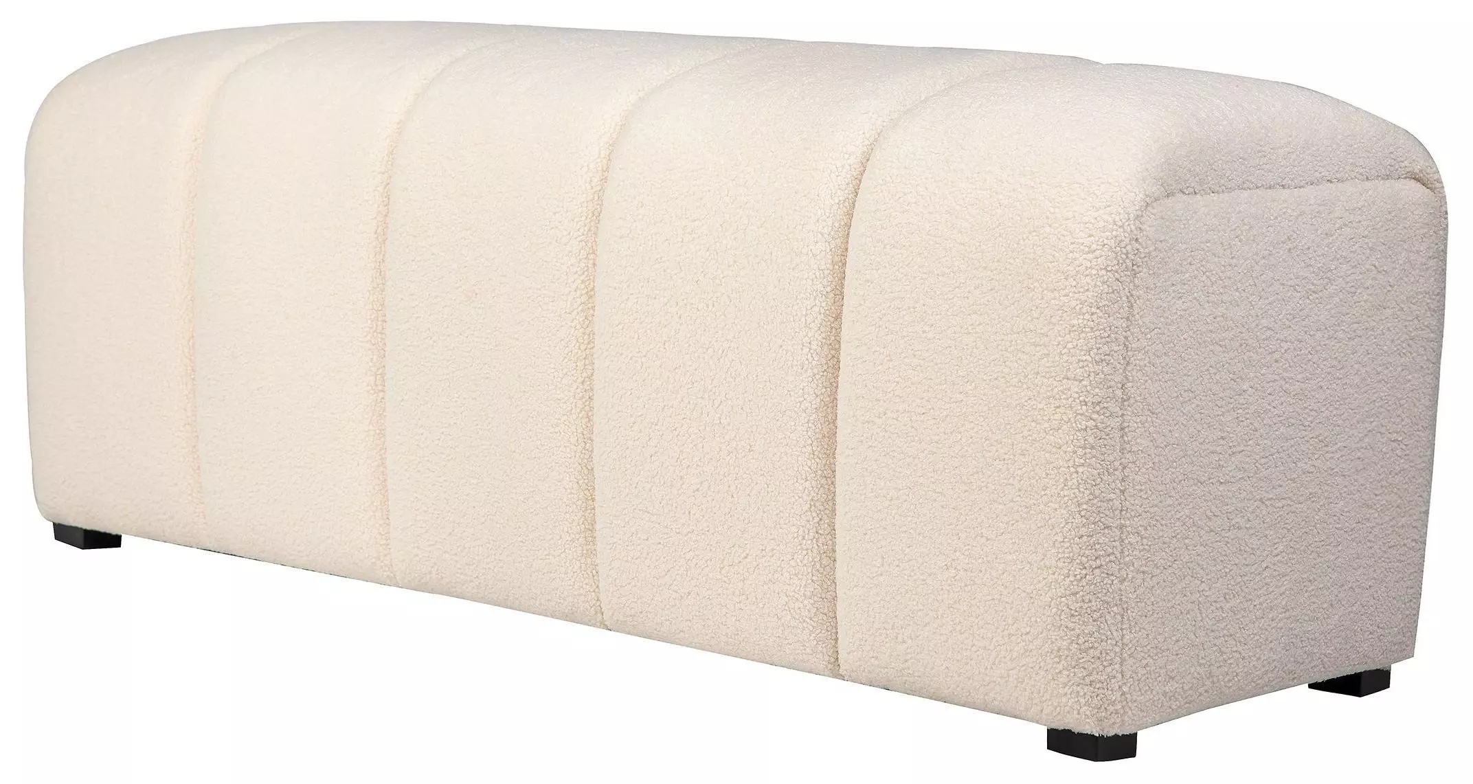 Jofran Tess Contemporary Modern Ivory Boucle Upholstered Plush Bench - Beige/khaki