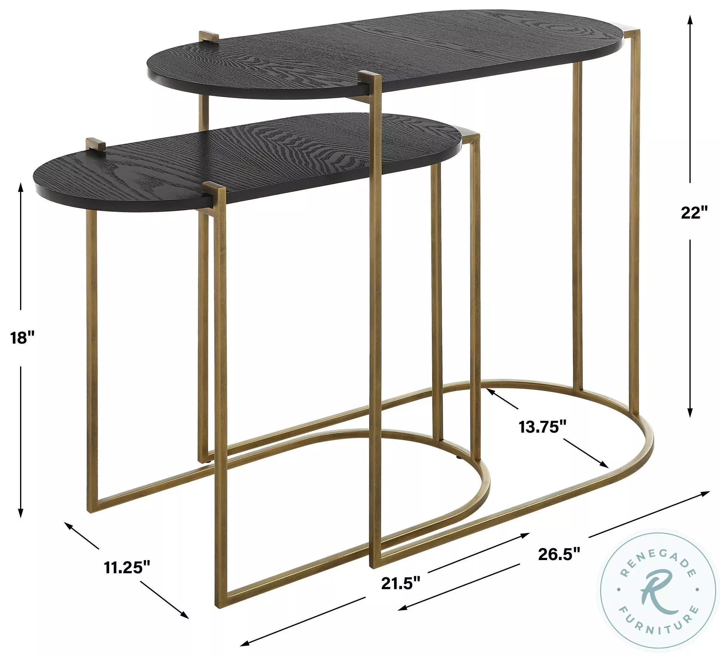Venice Ebony Nesting Table Set of 2