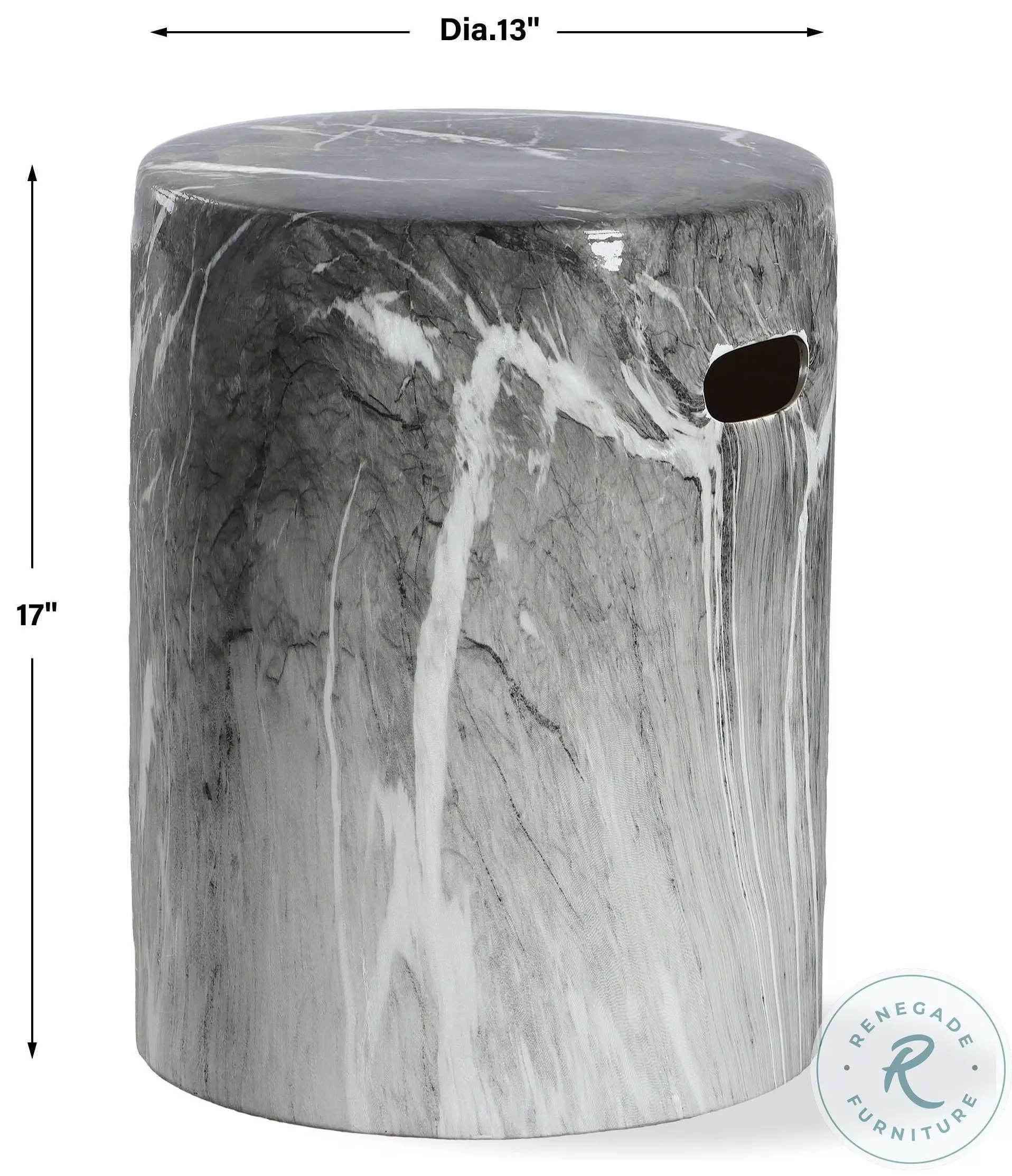 Triumph Black And White Marble Garden Stool