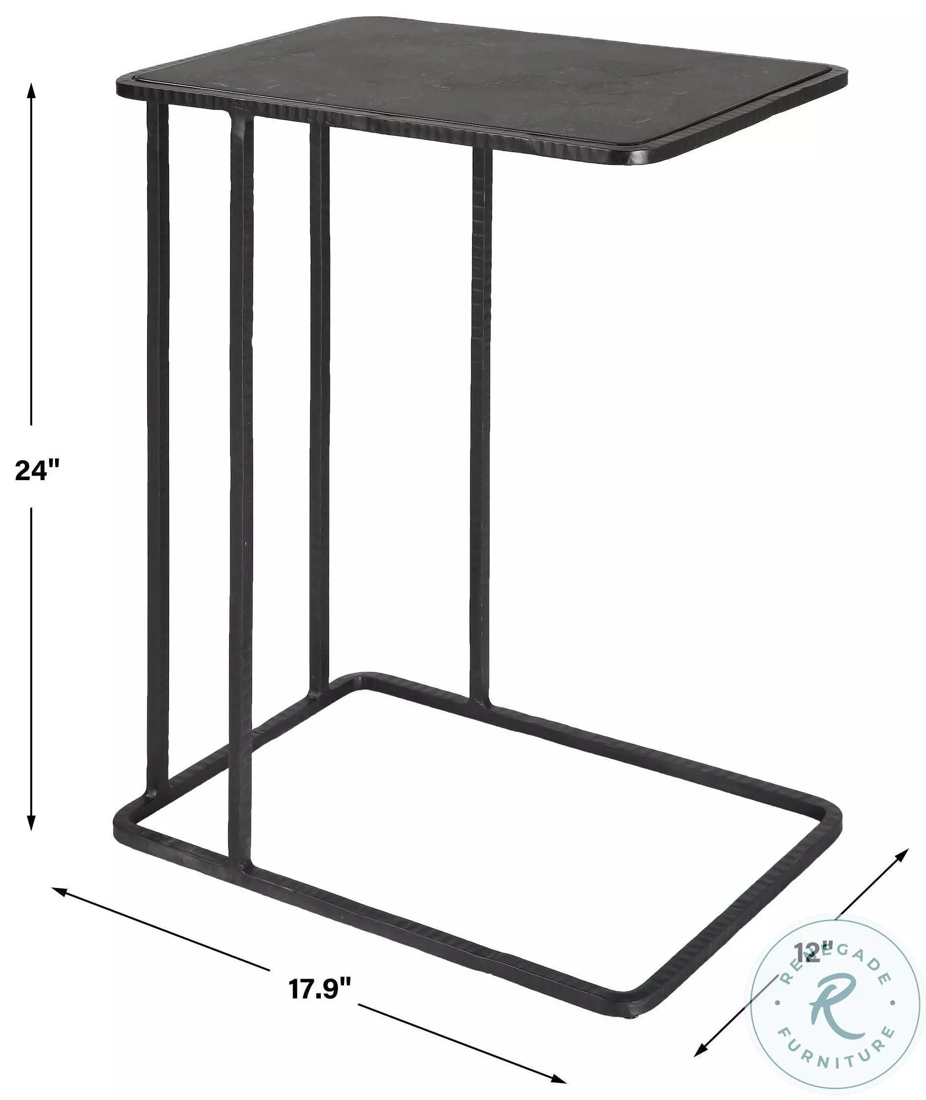 Suri Stone And Iron Accent Table