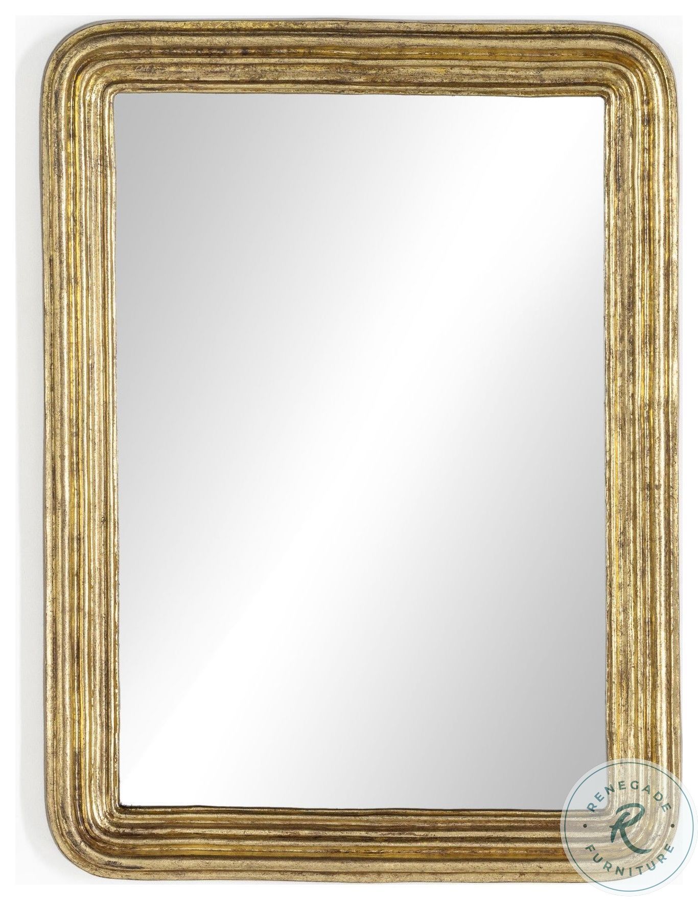 Vintage Louis Antiqued Gold Leaf Rectangle Mirror | Coleman Furniture