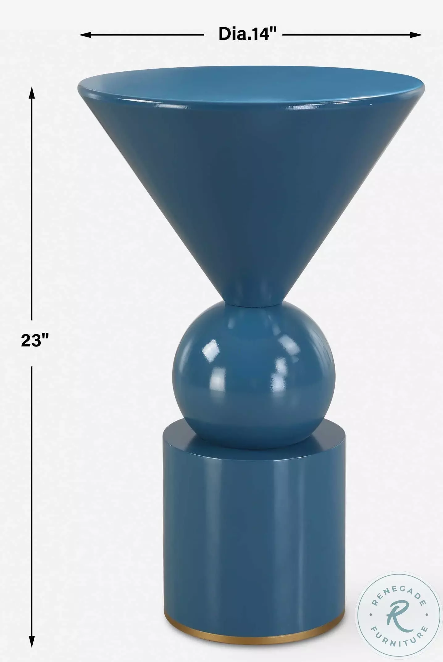 Mirek Lustrous Blue Accent Table