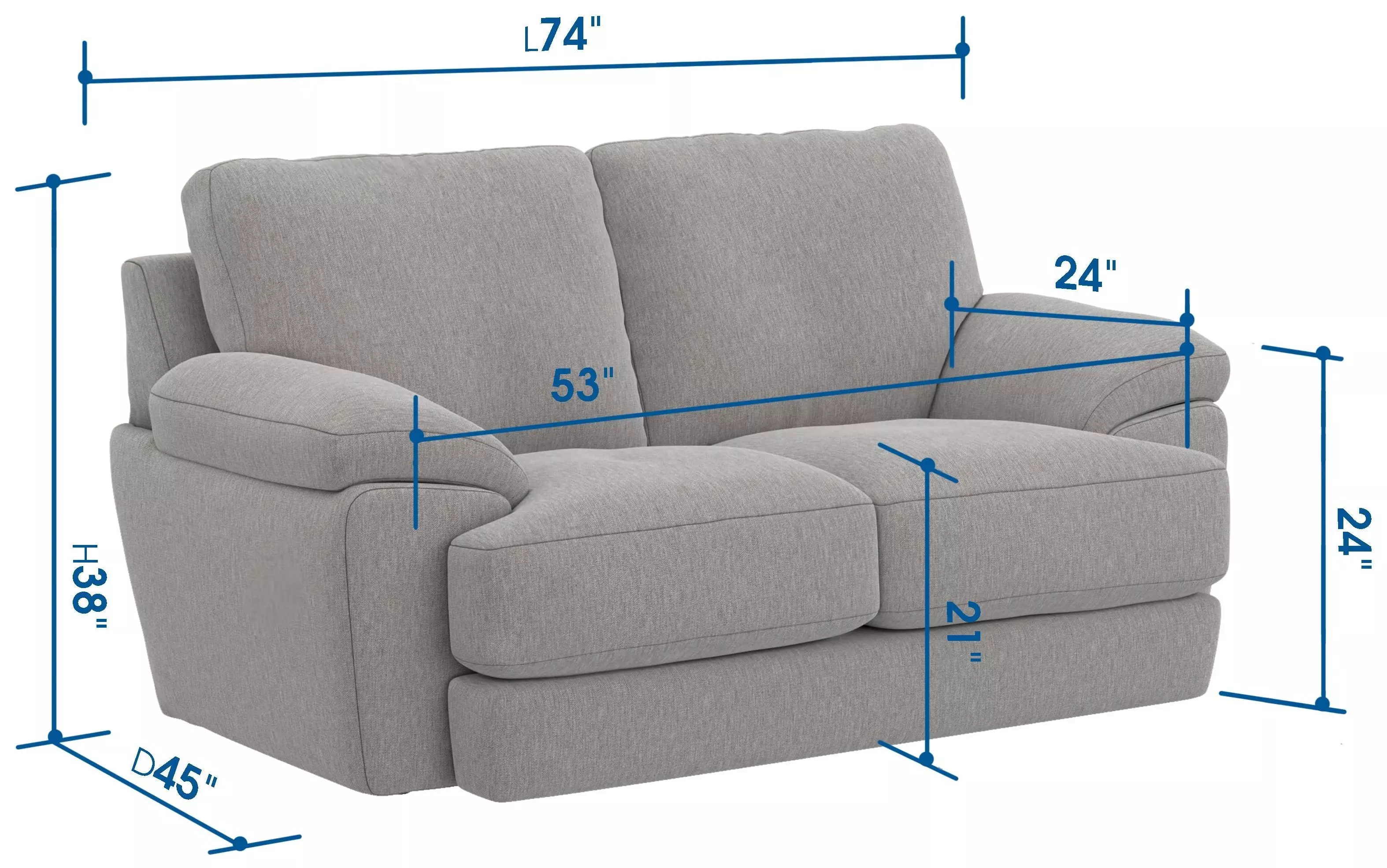 Jaden Steel 74" Loveseat