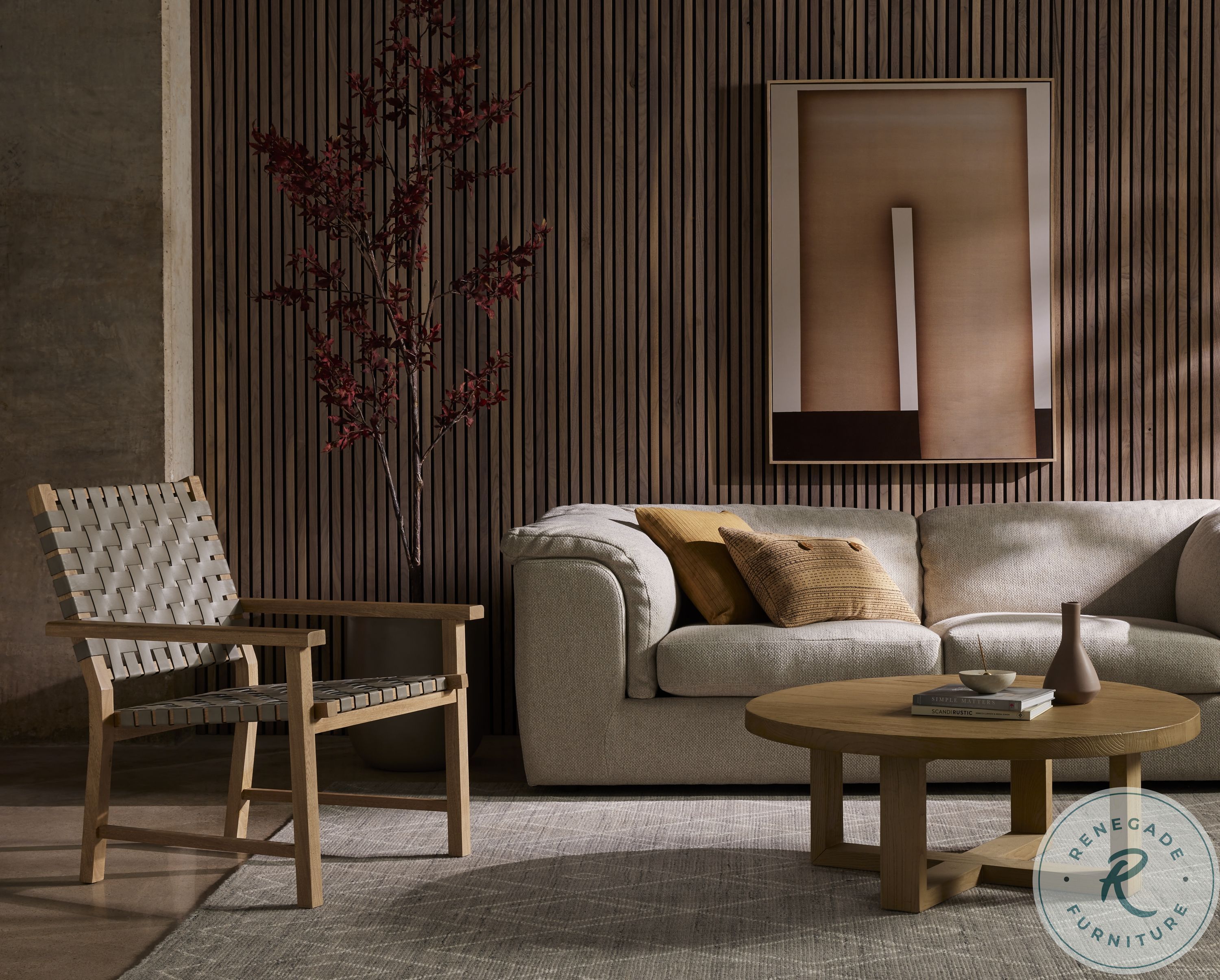 Liad Natural Nettlewood Occasional Table Set from Four Hands Coleman