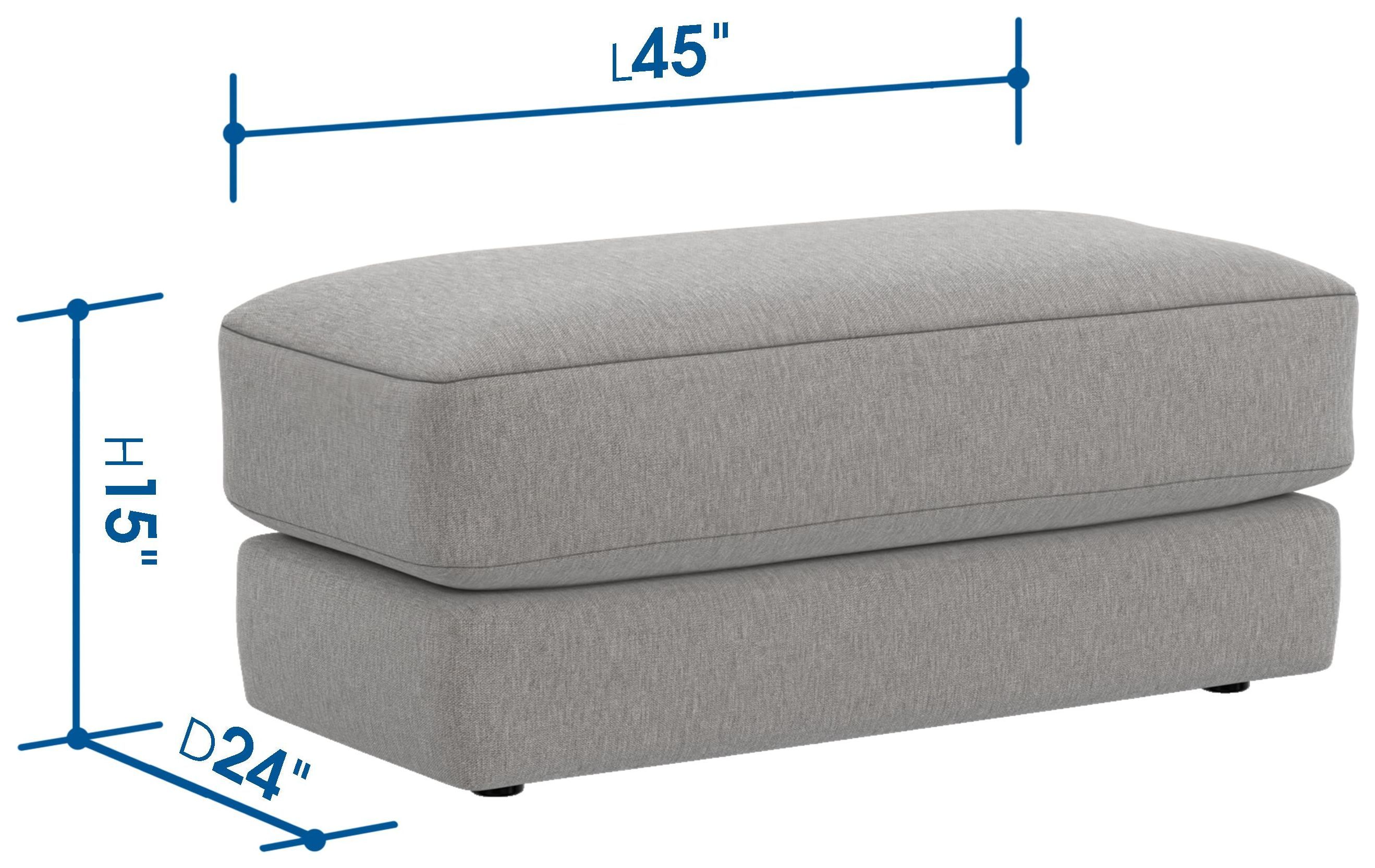 Jaden Steel Upholstered Rectangular Ottoman