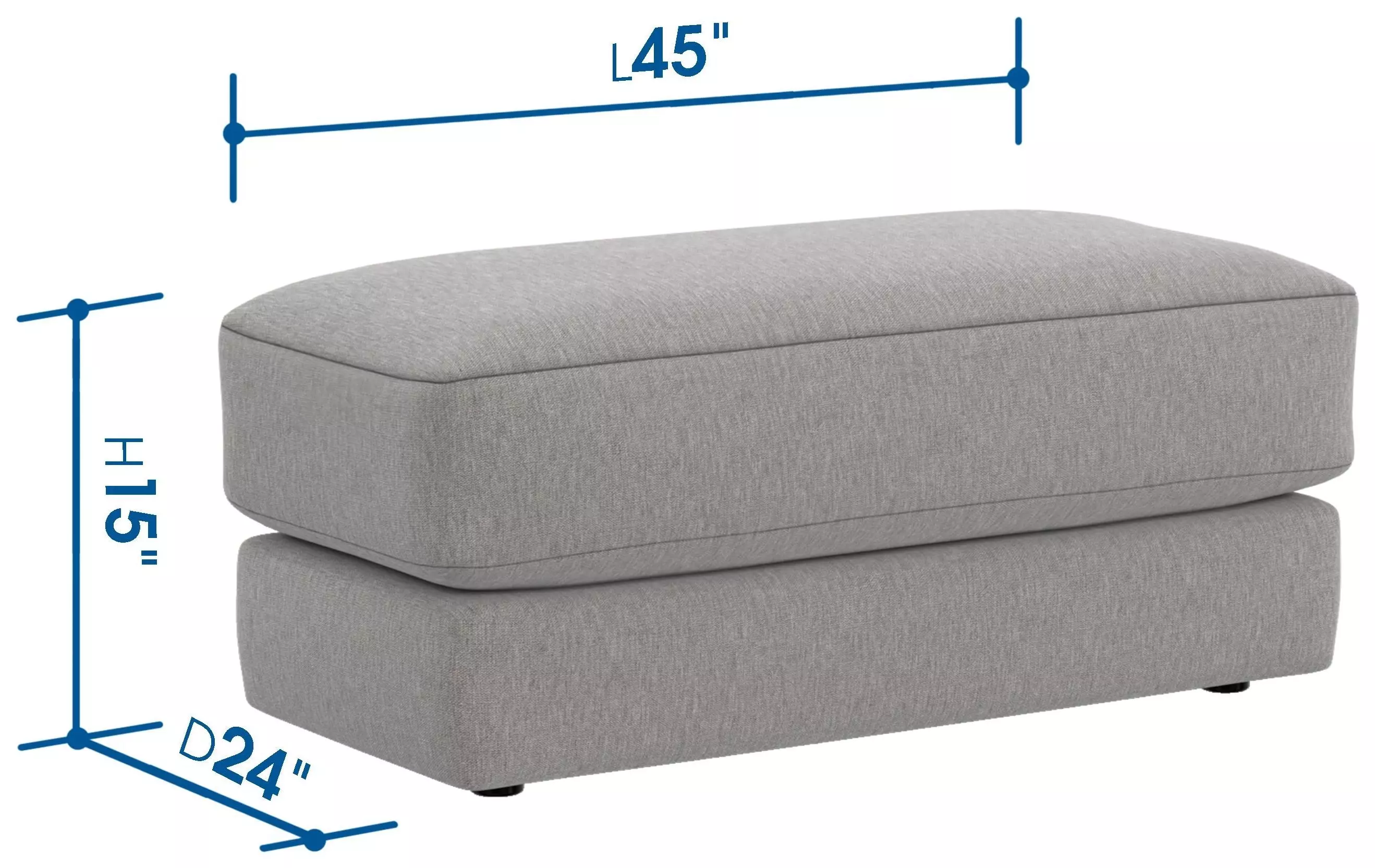 Jaden Steel Upholstered Rectangular Ottoman