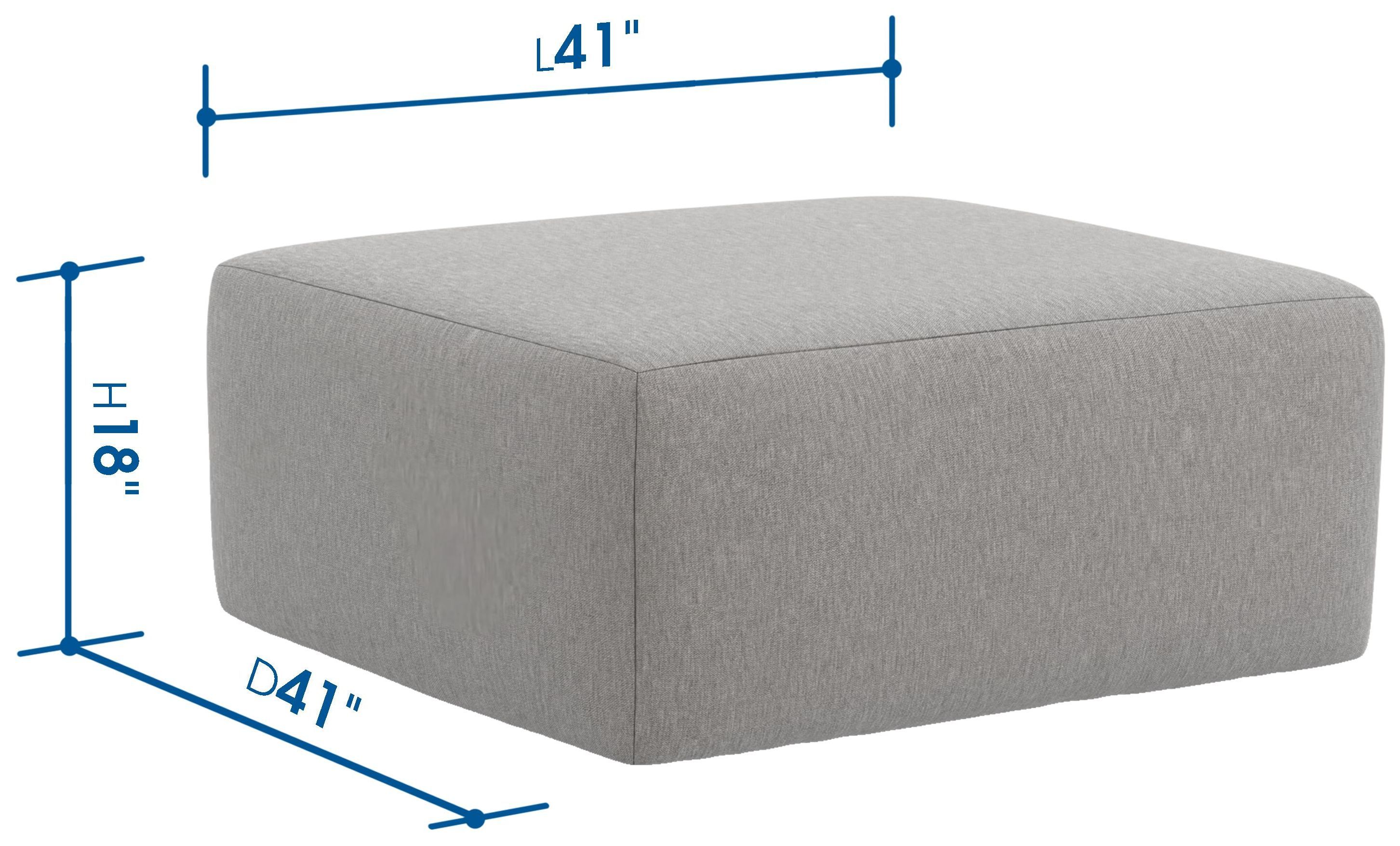 Jaden Steel Upholstered Square Cocktail Ottoman