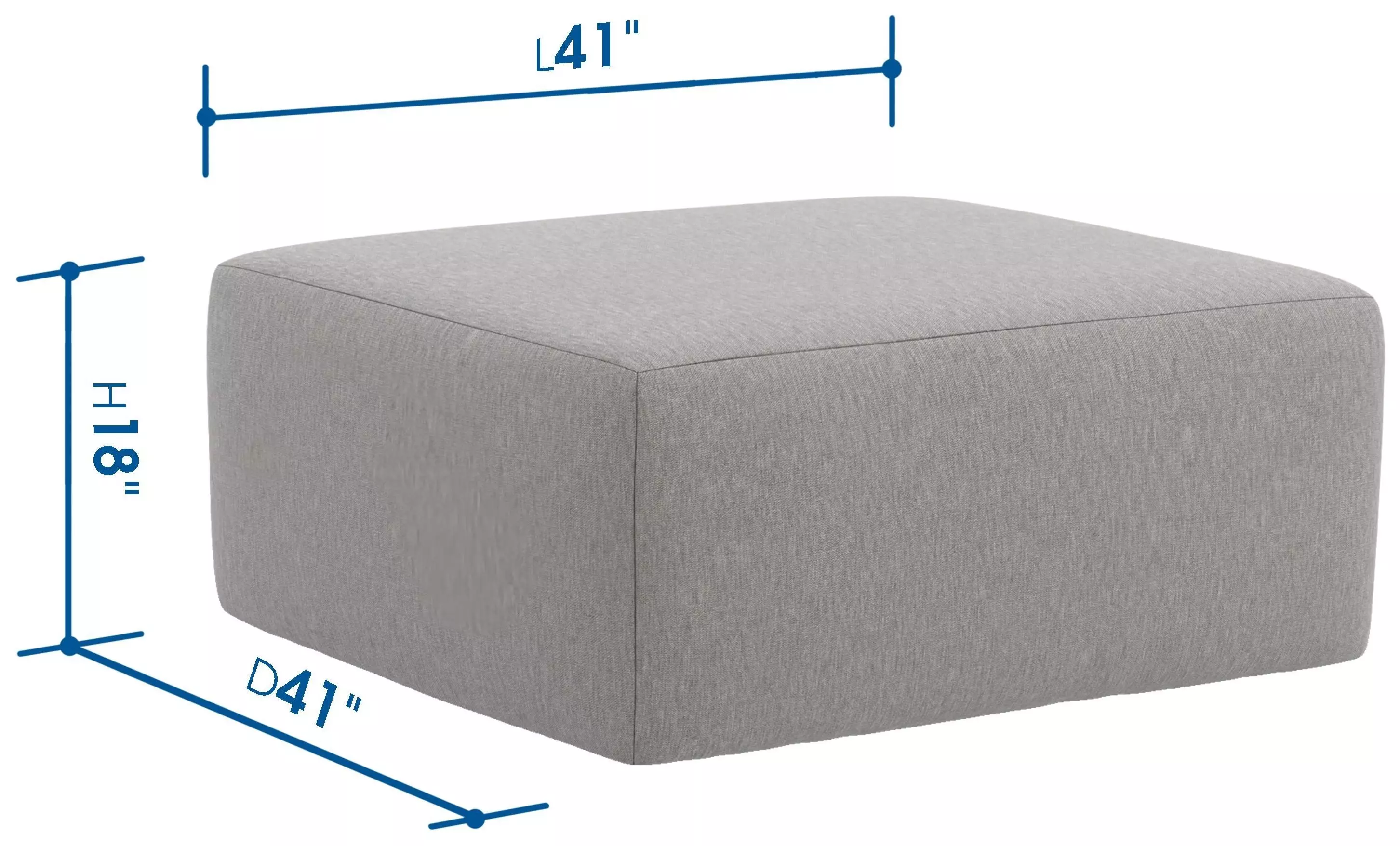 Jaden Steel Upholstered Square Cocktail Ottoman