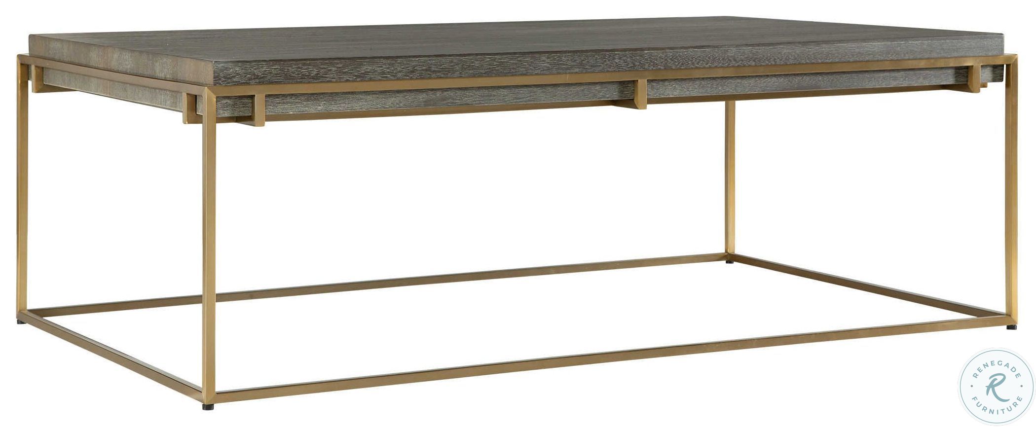 Surround Dark Walnut And Brushed Brass Cocktail Table From Uttermost