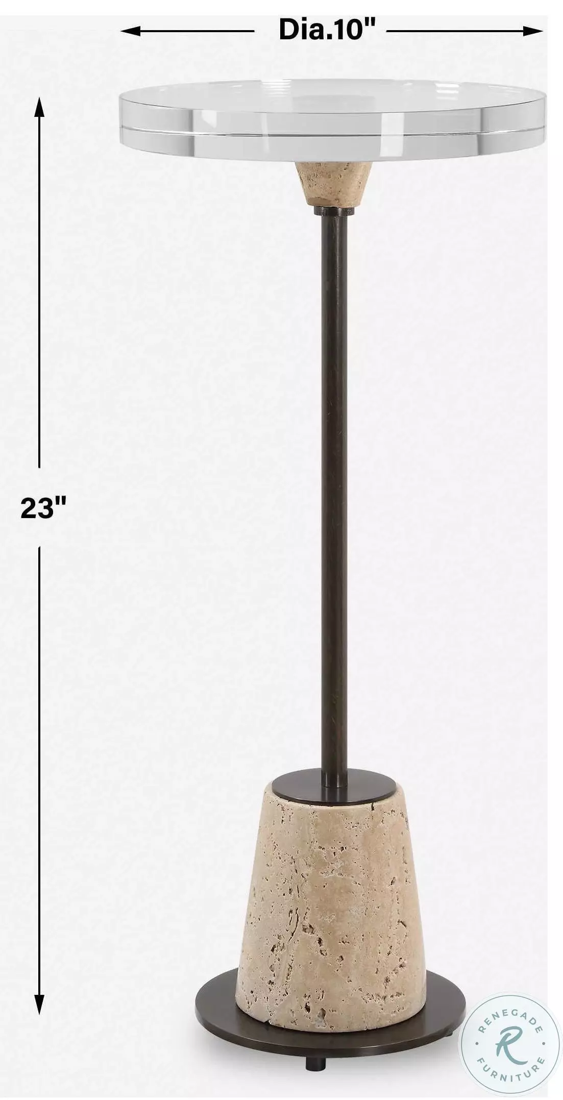 Arthur Crystal And Bronze Drink Table