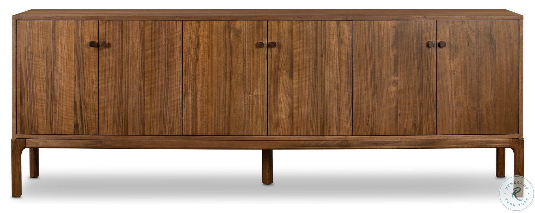 Arturo Natural Walnut Veneer 6 Door Sideboard | Coleman Furniture