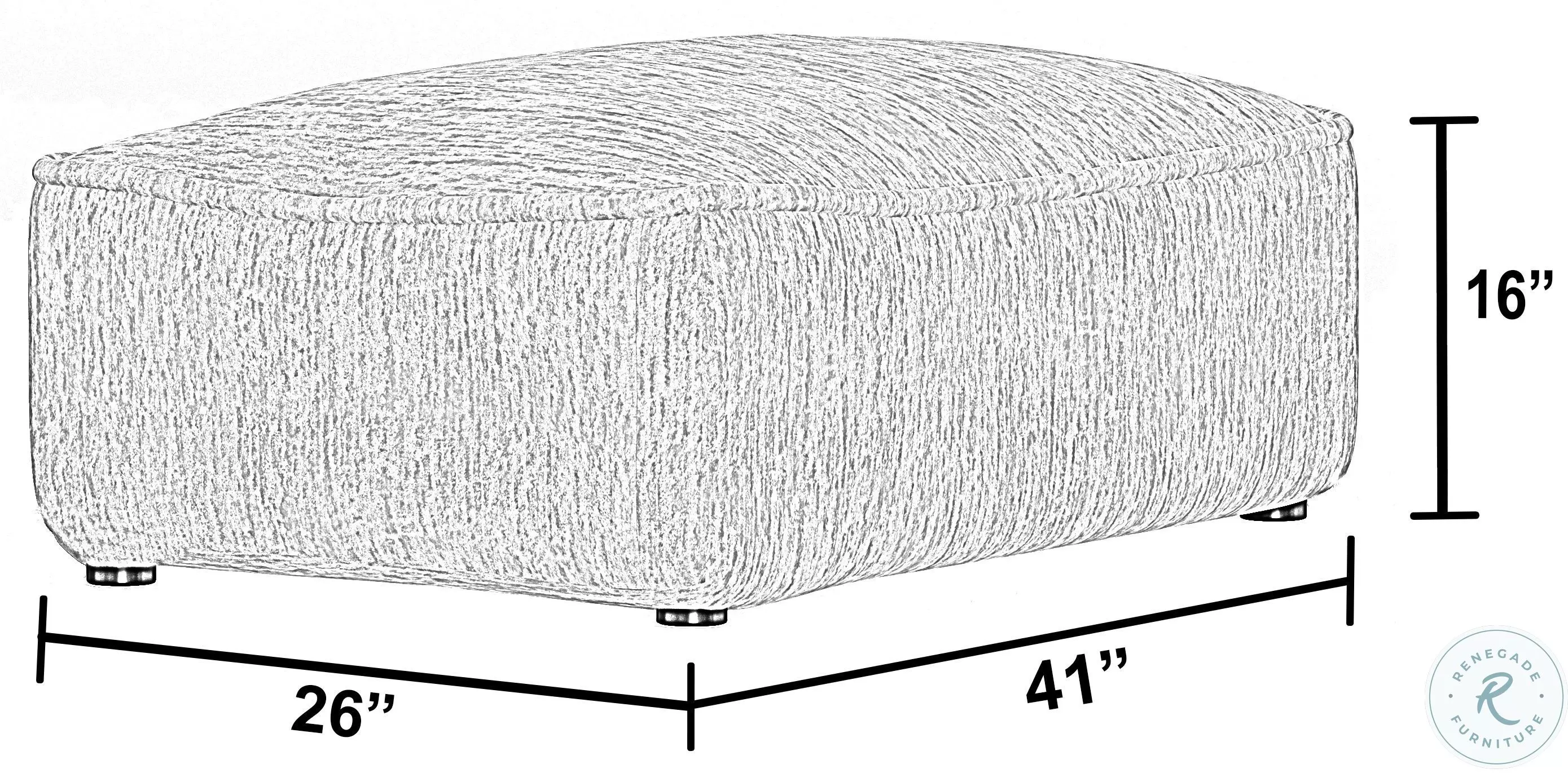 Bucktown Parchment 41" Ottoman