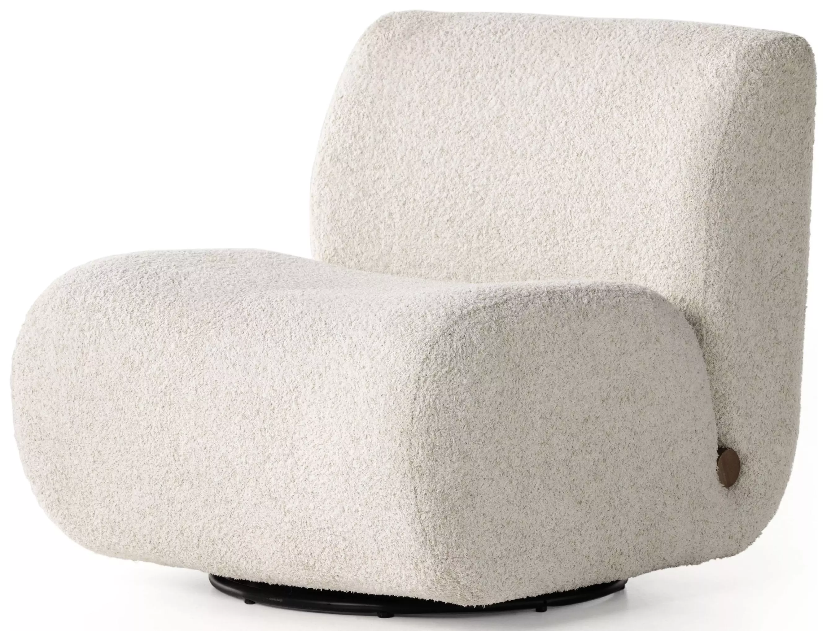 Schneider Modern Classic White Performance Boucle Swivel Chair