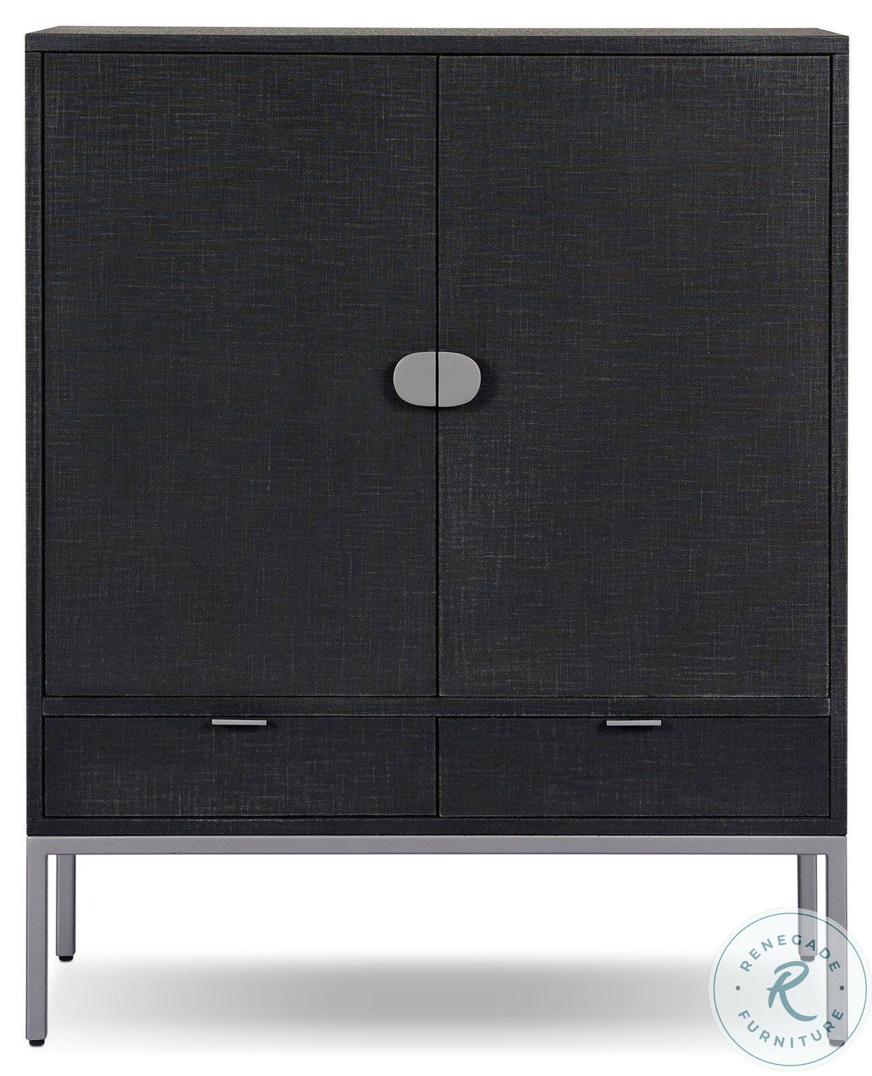 Cressida Black Linen 2 Door Bar Cabinet | Coleman Furniture