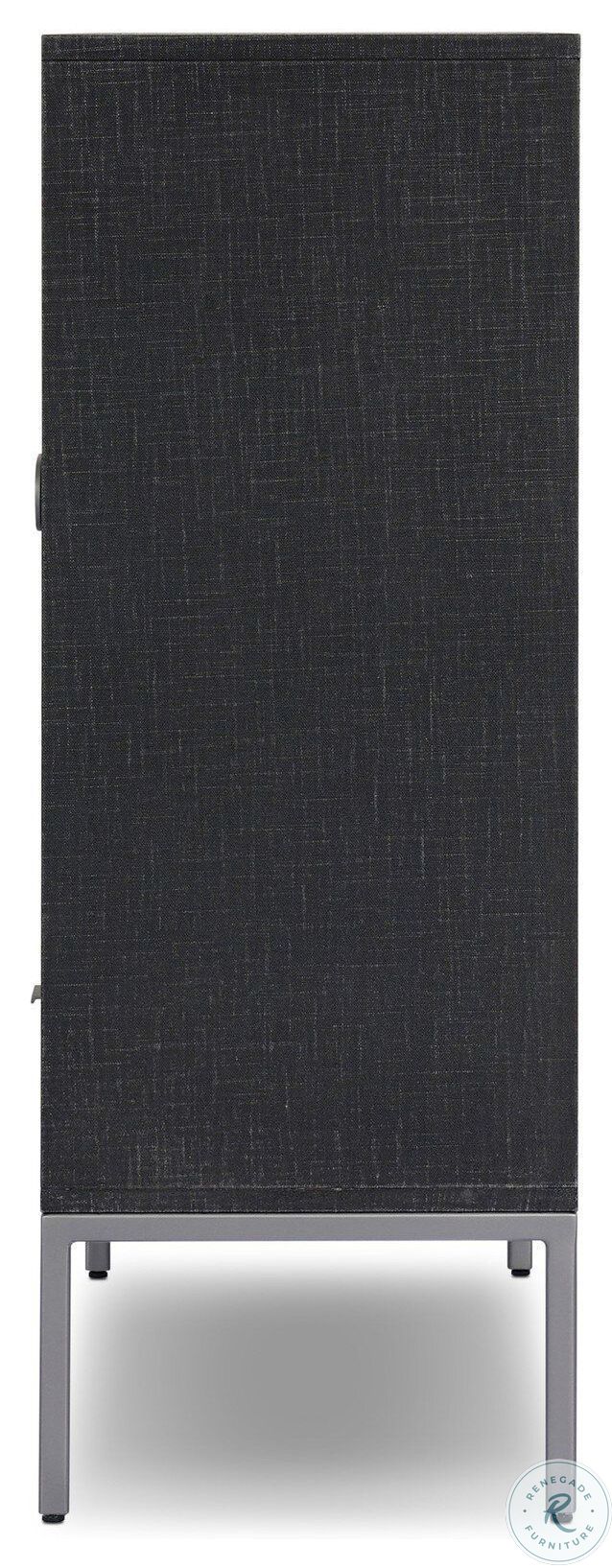 Cressida Black Linen 2 Door Bar Cabinet | Coleman Furniture