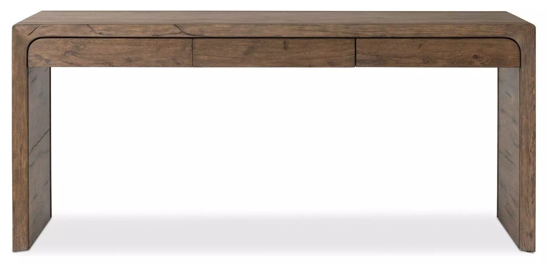 Bina Henry Rustic Grey Brown Oak Wood Writing Desk