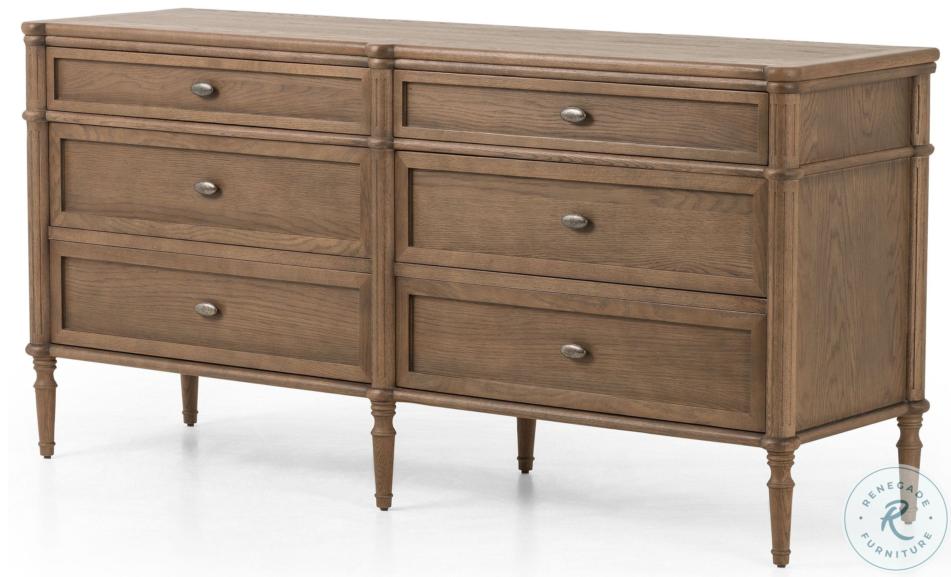 Toulouse Toasted Oak 6 Drawer Dresser from Four Hands Coleman Furniture