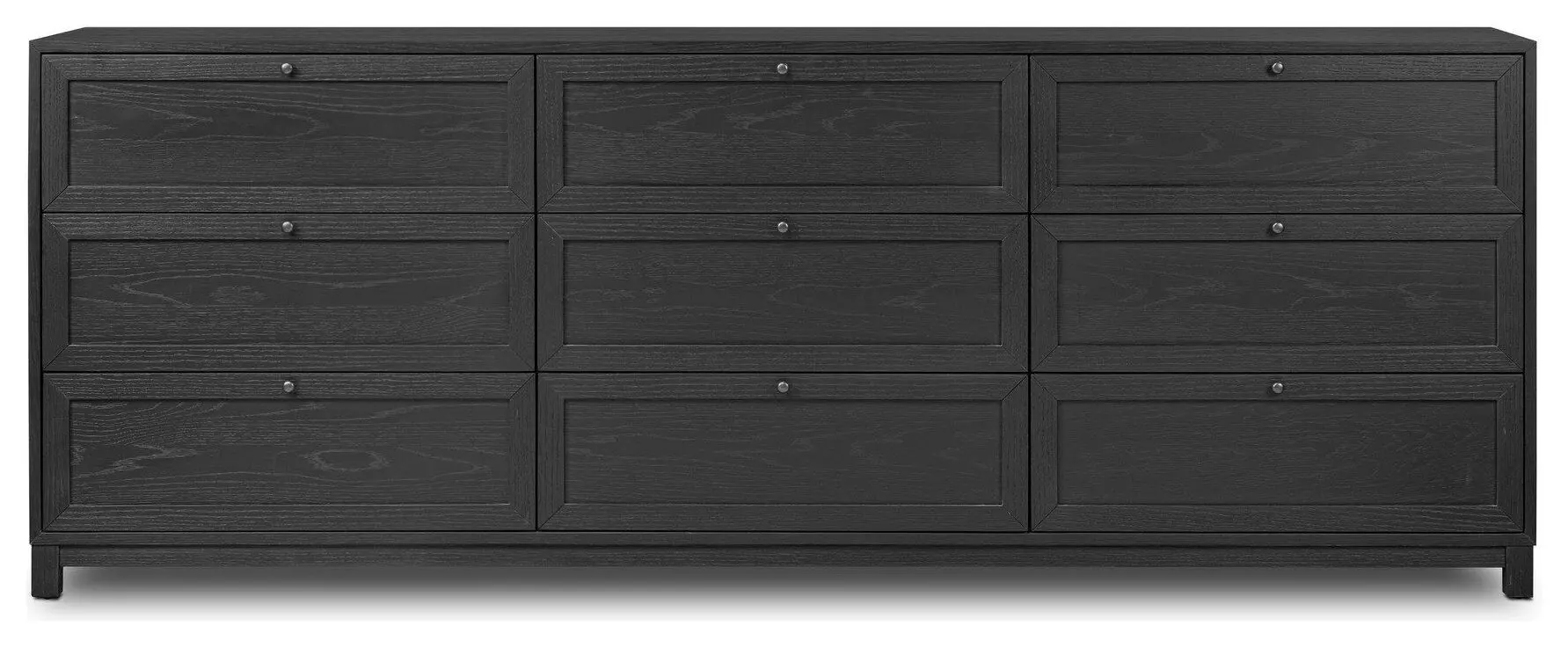 Millie Drifted Matte Black Veneer 9 Drawer Dresser