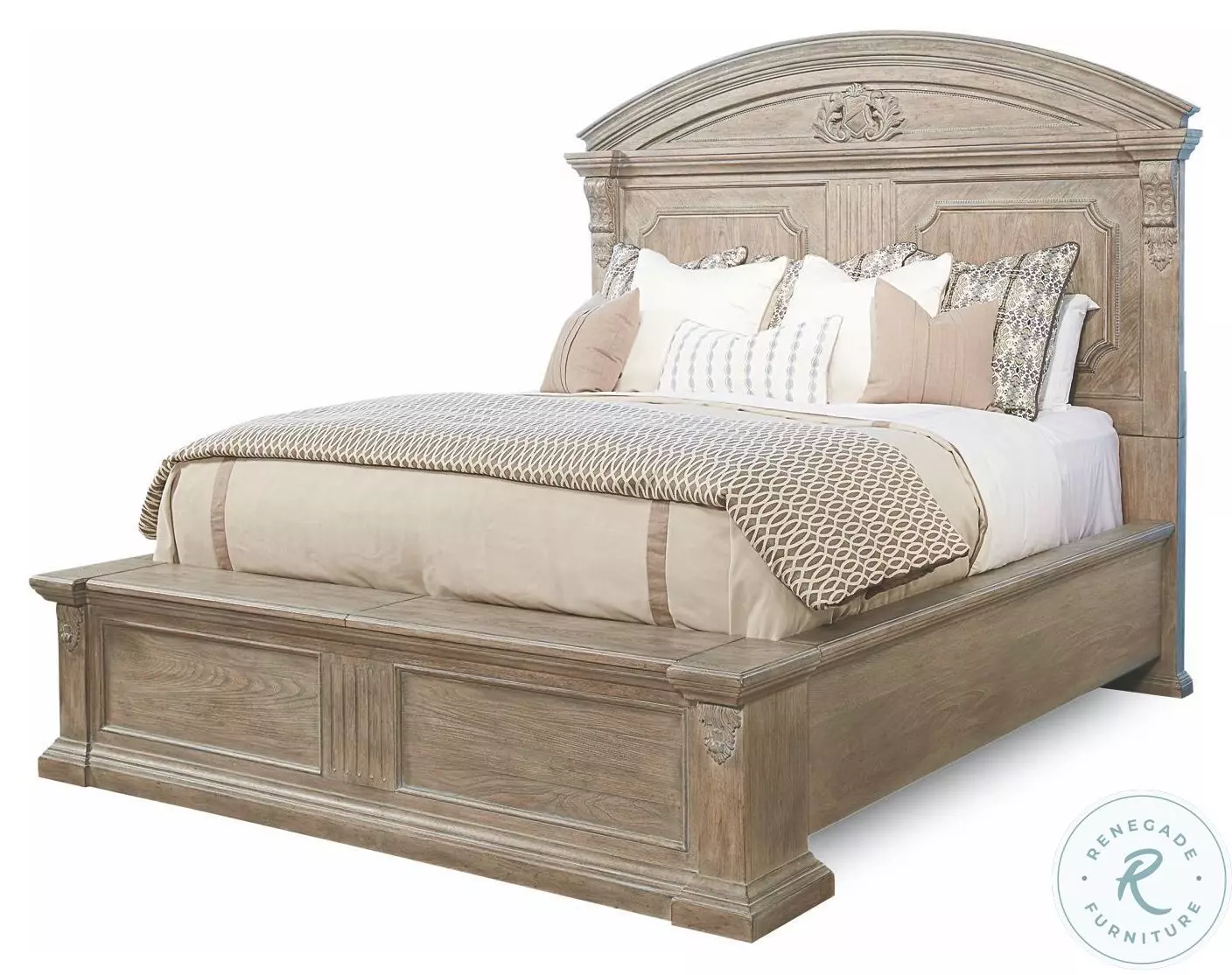 Arch Salvage Parchment King Chamber Panel Bed From Home Gallery