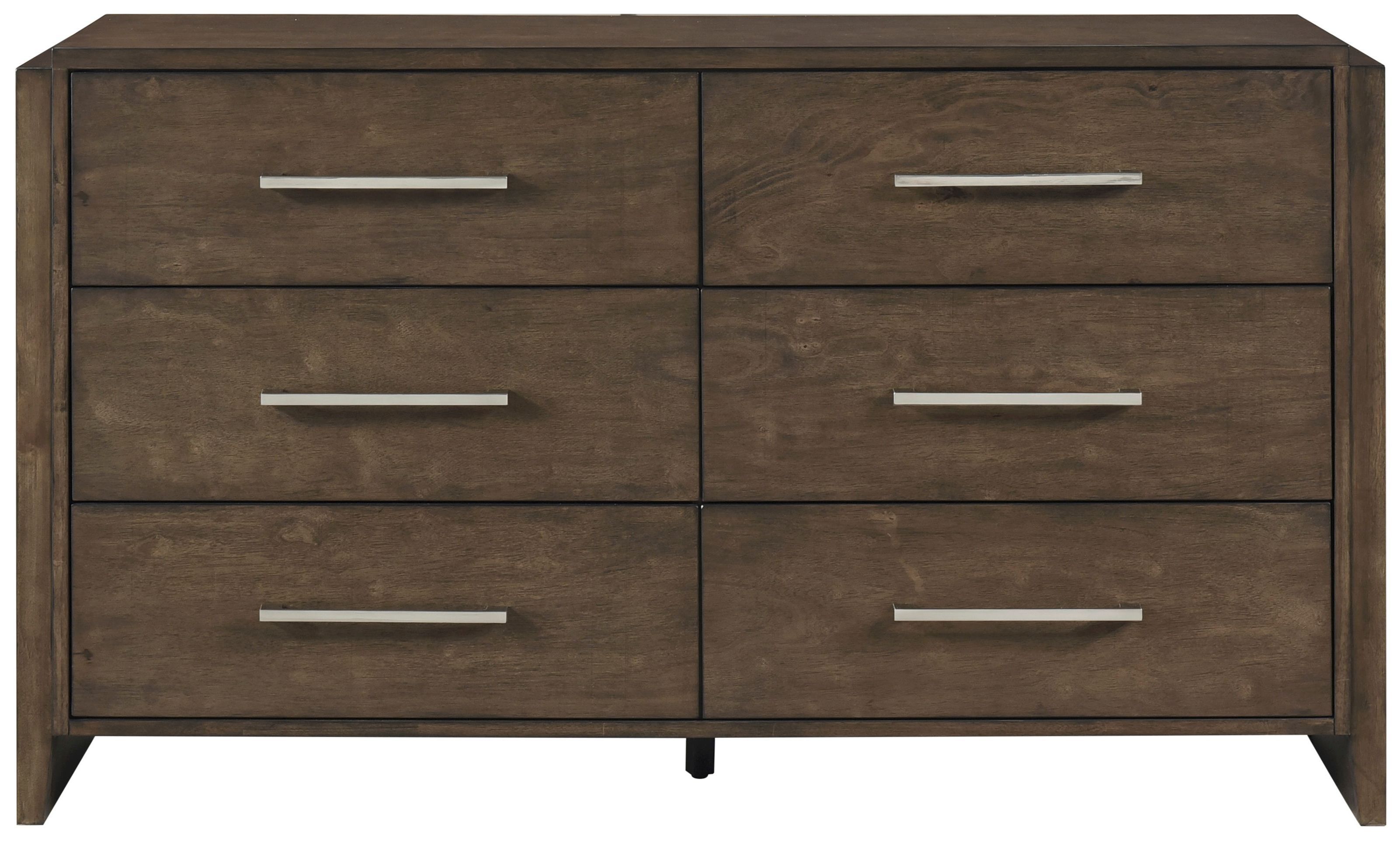 6 drawer dresser dark brown Garvee 47" Tall Vintage 6 Drawer Dresser with Carved Handles and Tapered Legs for Bedroom and Living Room, Dark Brown, Large Capacity Storage