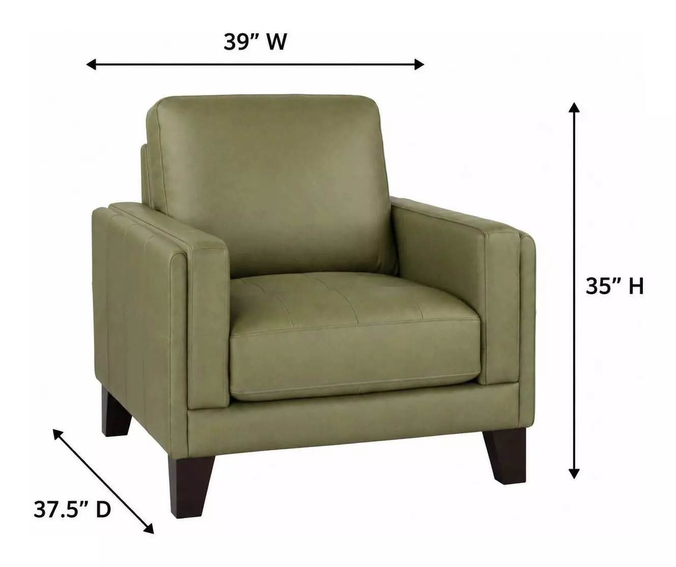 Vincent Green Clover Leather Upholstered Accent Chair