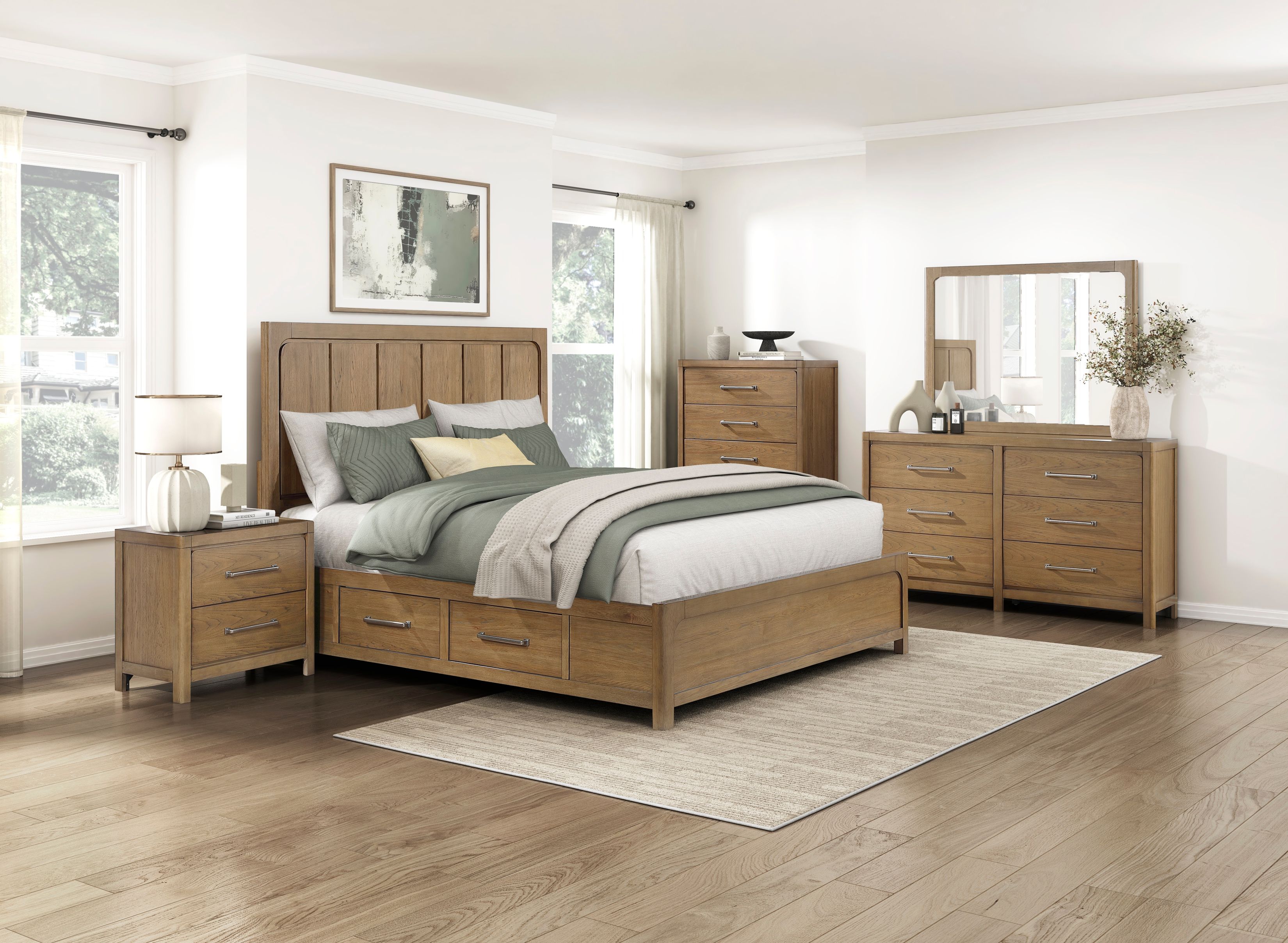 Charlotte Light Brown Storage Platform Bedroom Set From Homelegance ...