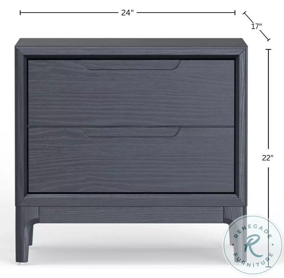 June Vintage Black 2 Drawer Nightstand
