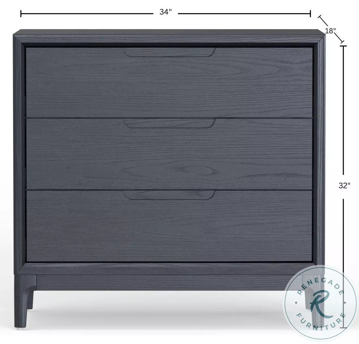 June Vintage Black 3 Drawer Chest