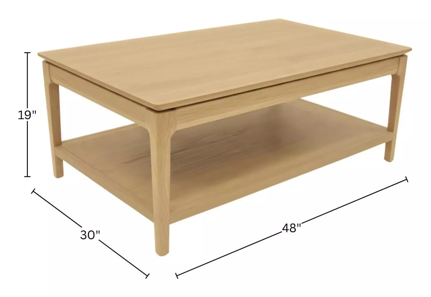 June Light Oak Rectangular Coffee Table