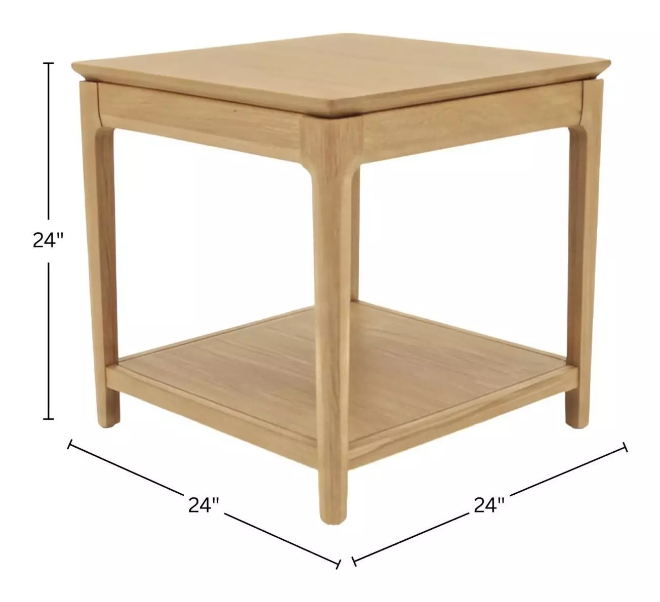 June Light Oak Square End Table