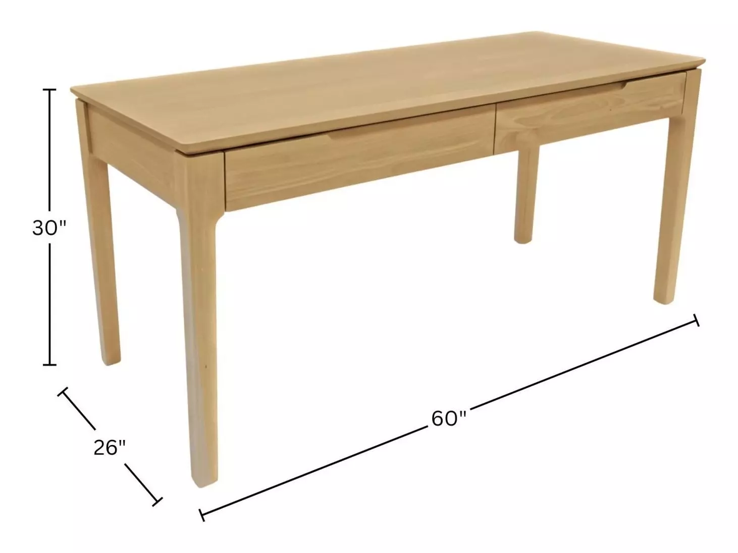 June Light Oak 60" Writing Desk