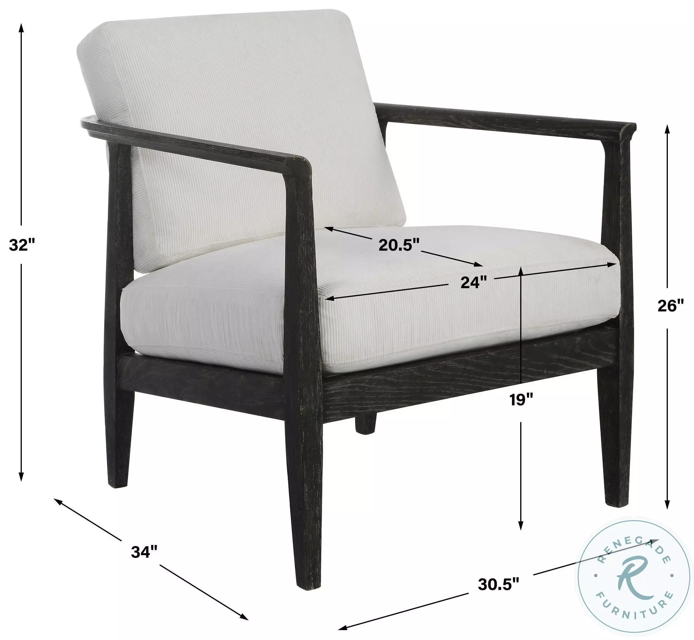 Thornfield White Accent Chair