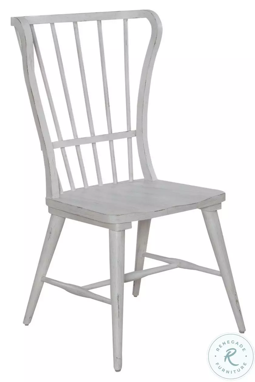 River Place Riverstone White And Tobacco Windsor Back Side Chair