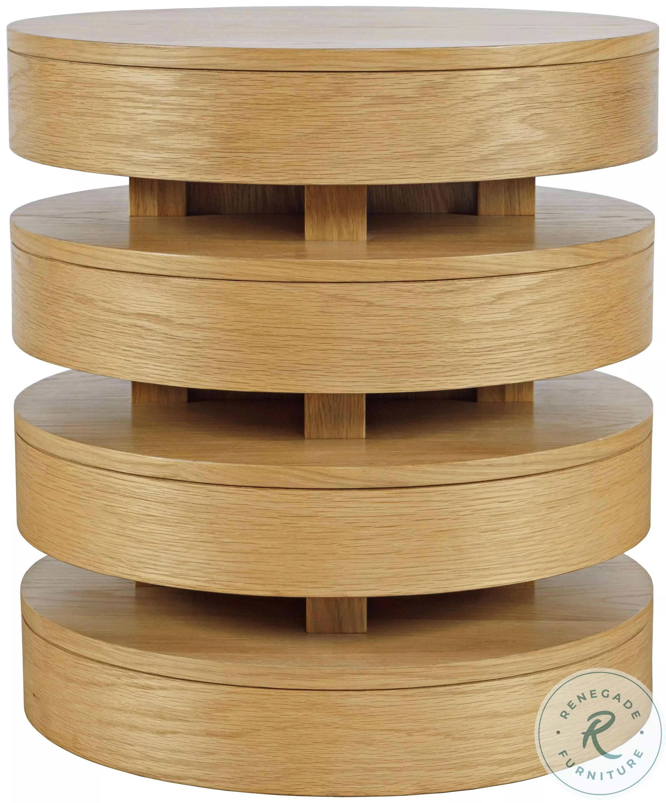 Brix Oak Round End Table From Jofran | Coleman Furniture