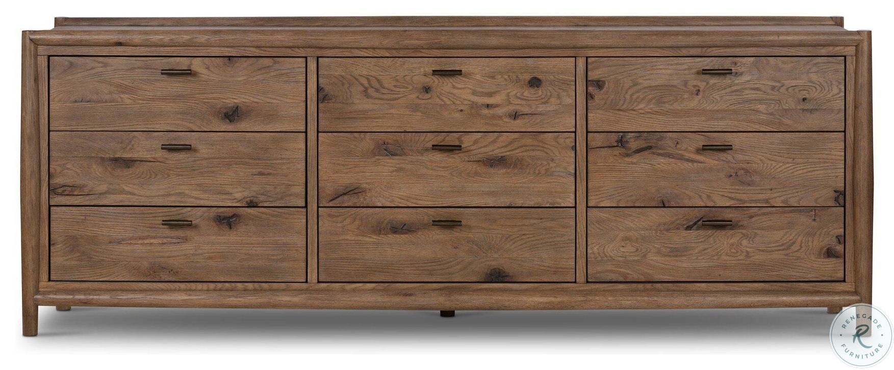Glenview Weathered Oak Veneer 9 Drawer Dresser | Coleman Furniture