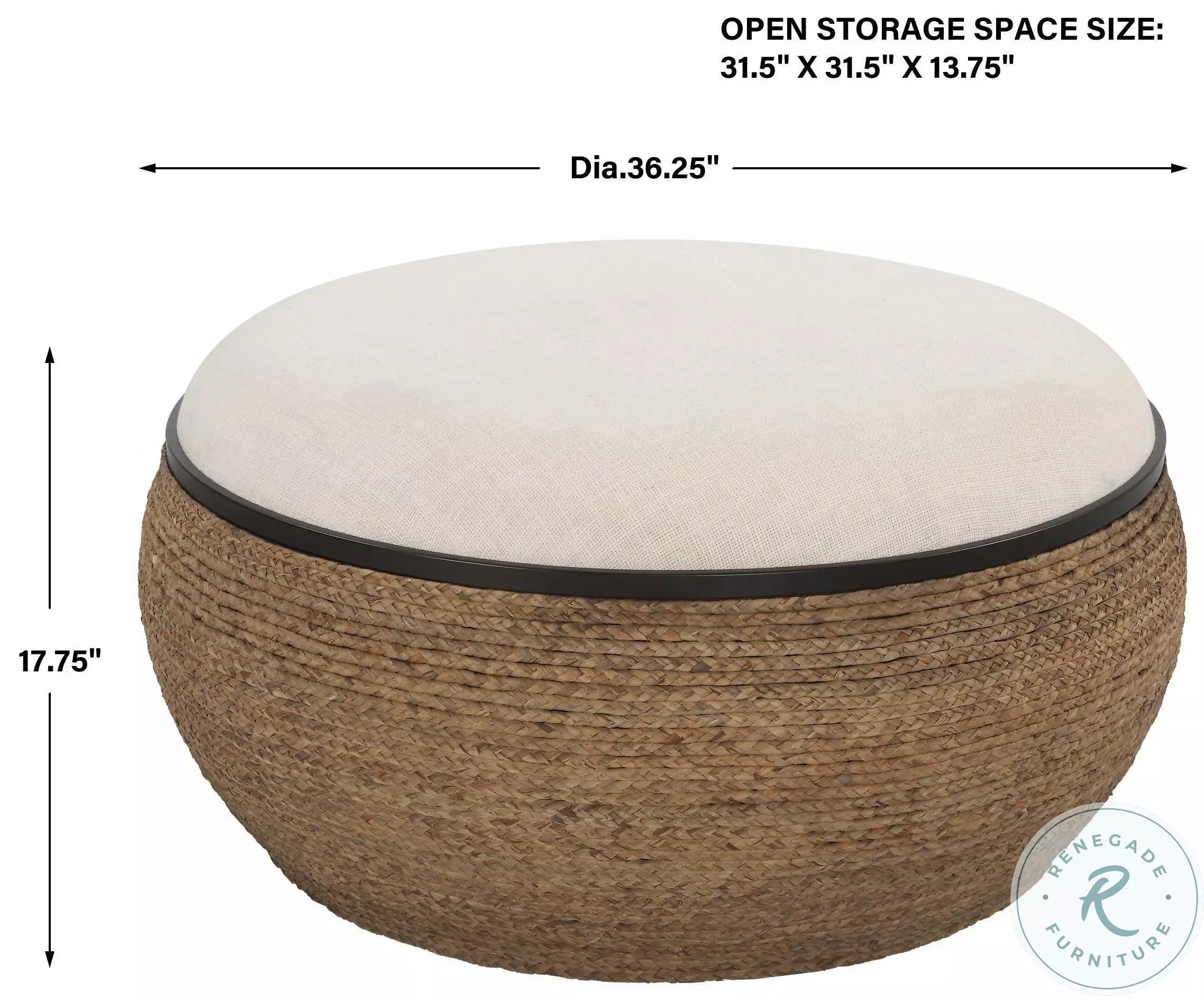 Wrenhurst Light Beige Ottoman