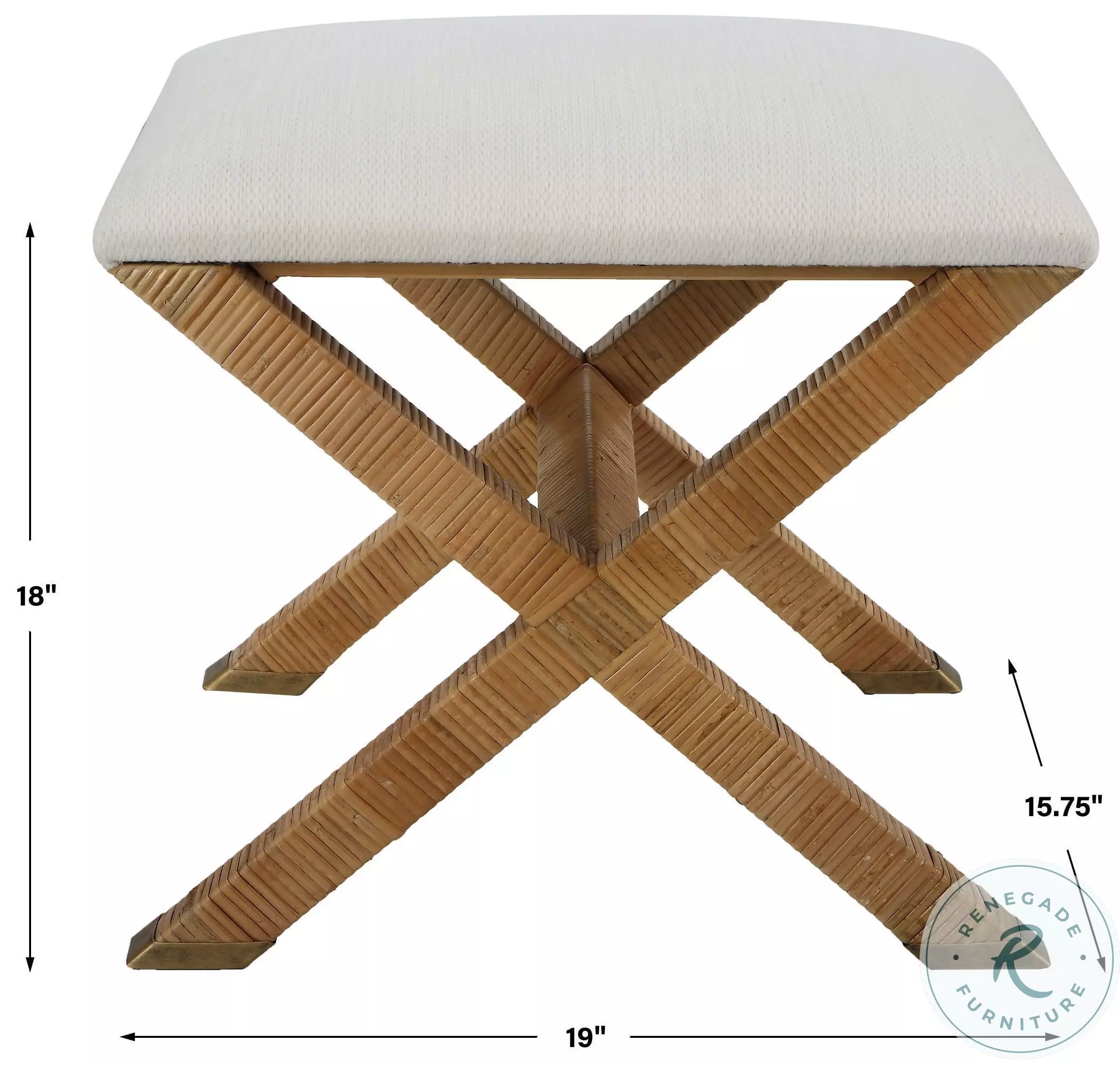 Dresmont White Small Bench