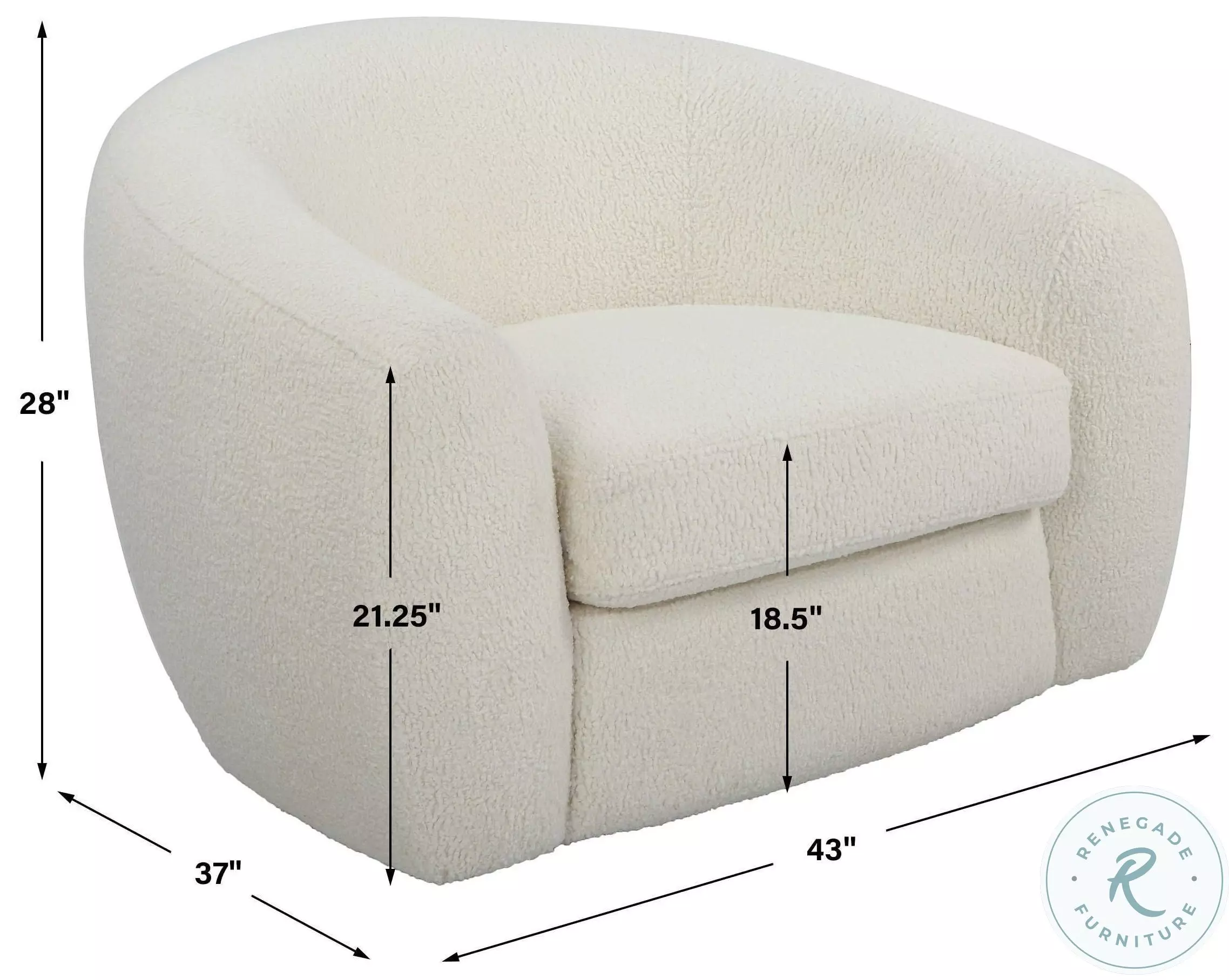 Tanoria Off White Swivel Chair