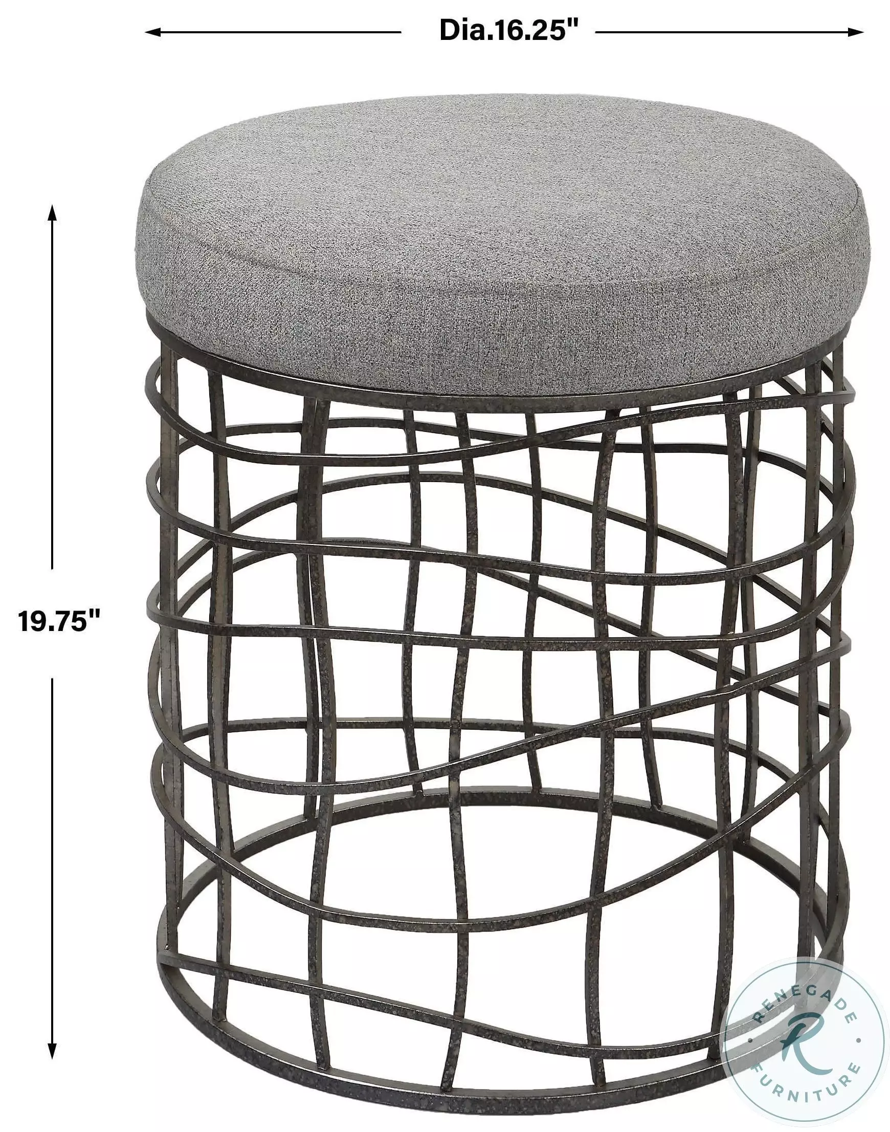 Talon Gray Accent Stool