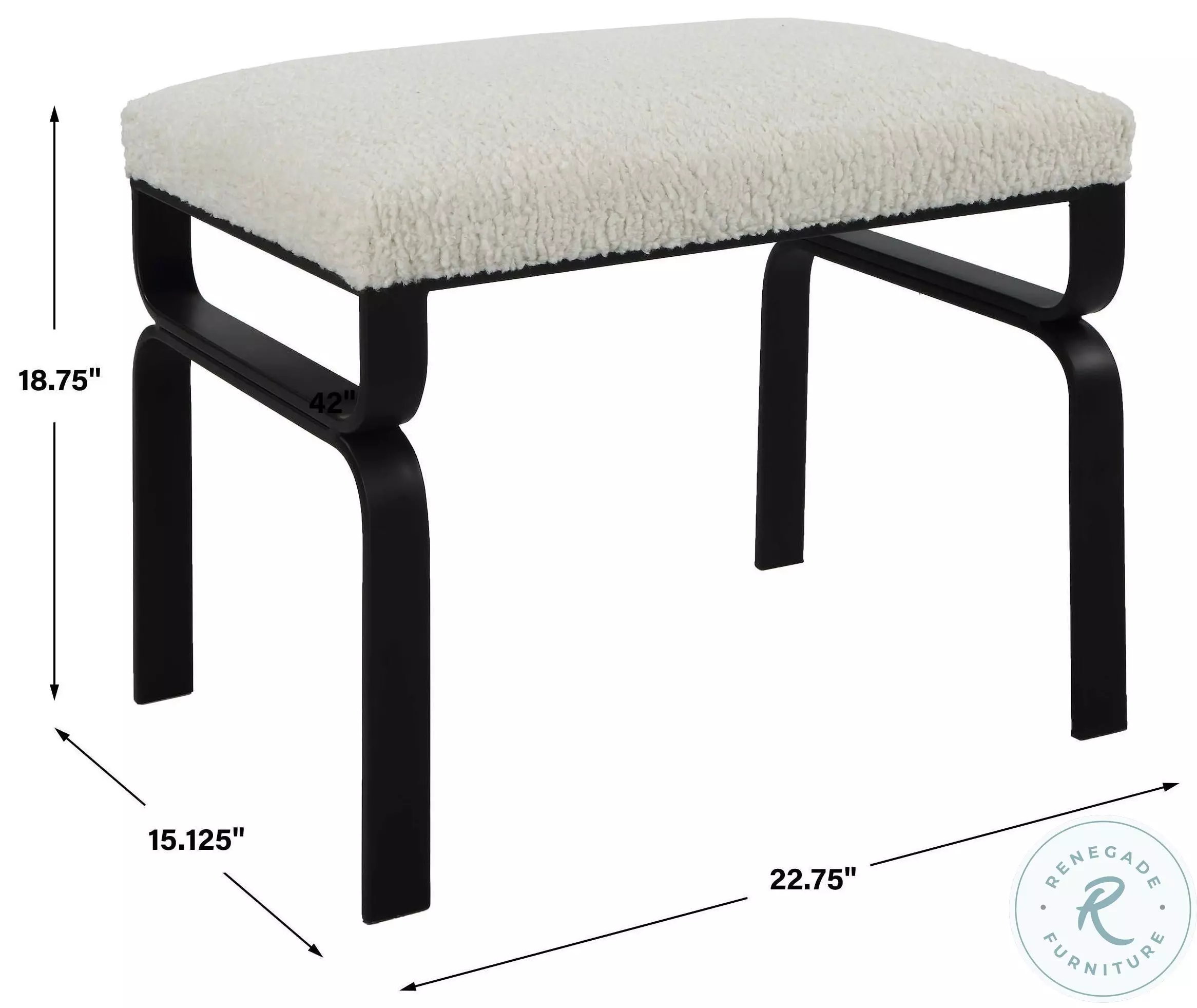 Varada White Small Bench